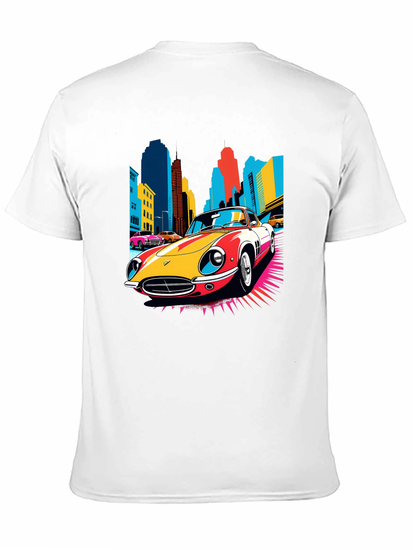 Retro Car T-Shirt - Cityscape Graphic Tee