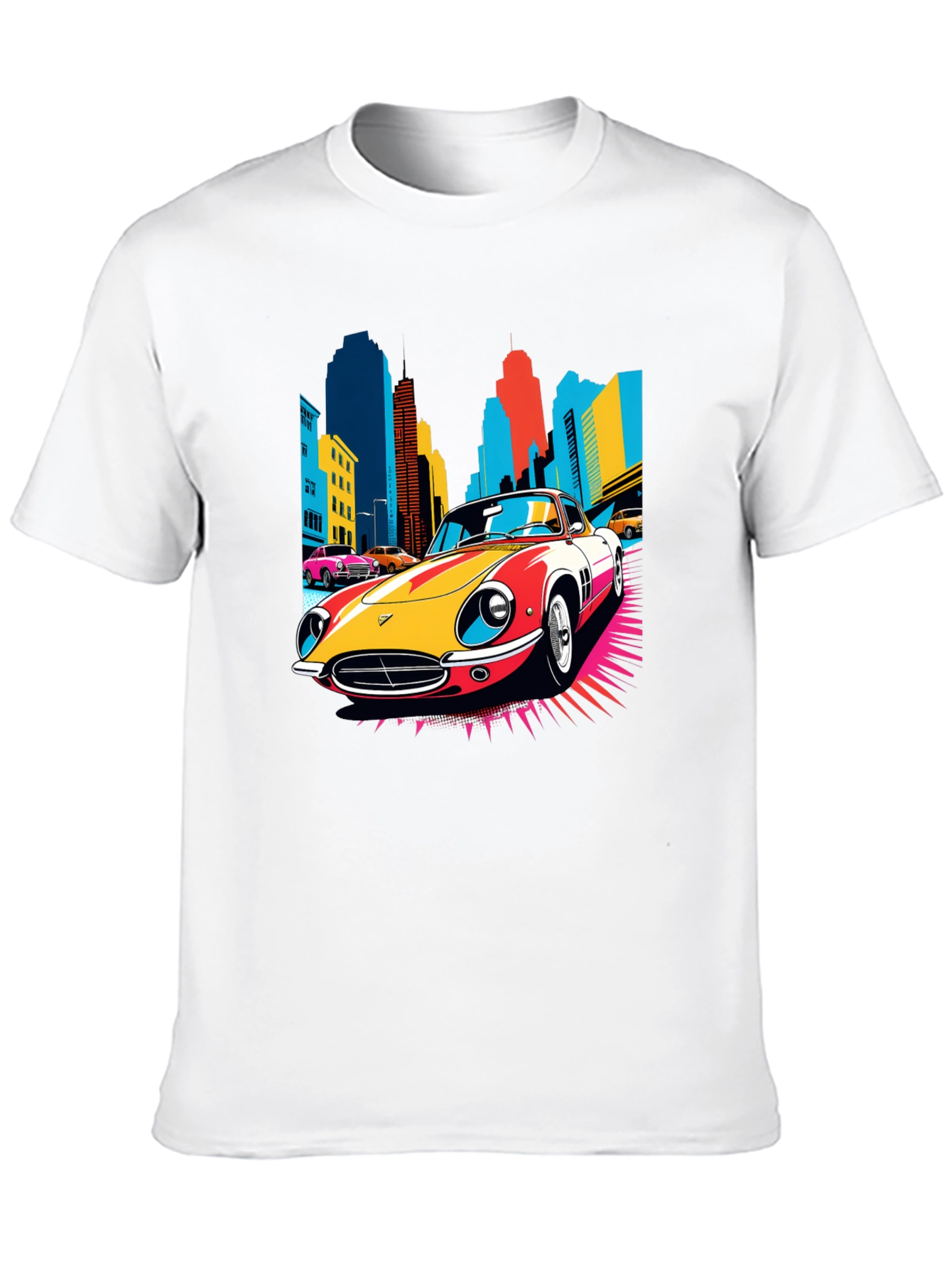 Retro Car T-Shirt - Cityscape Graphic Tee