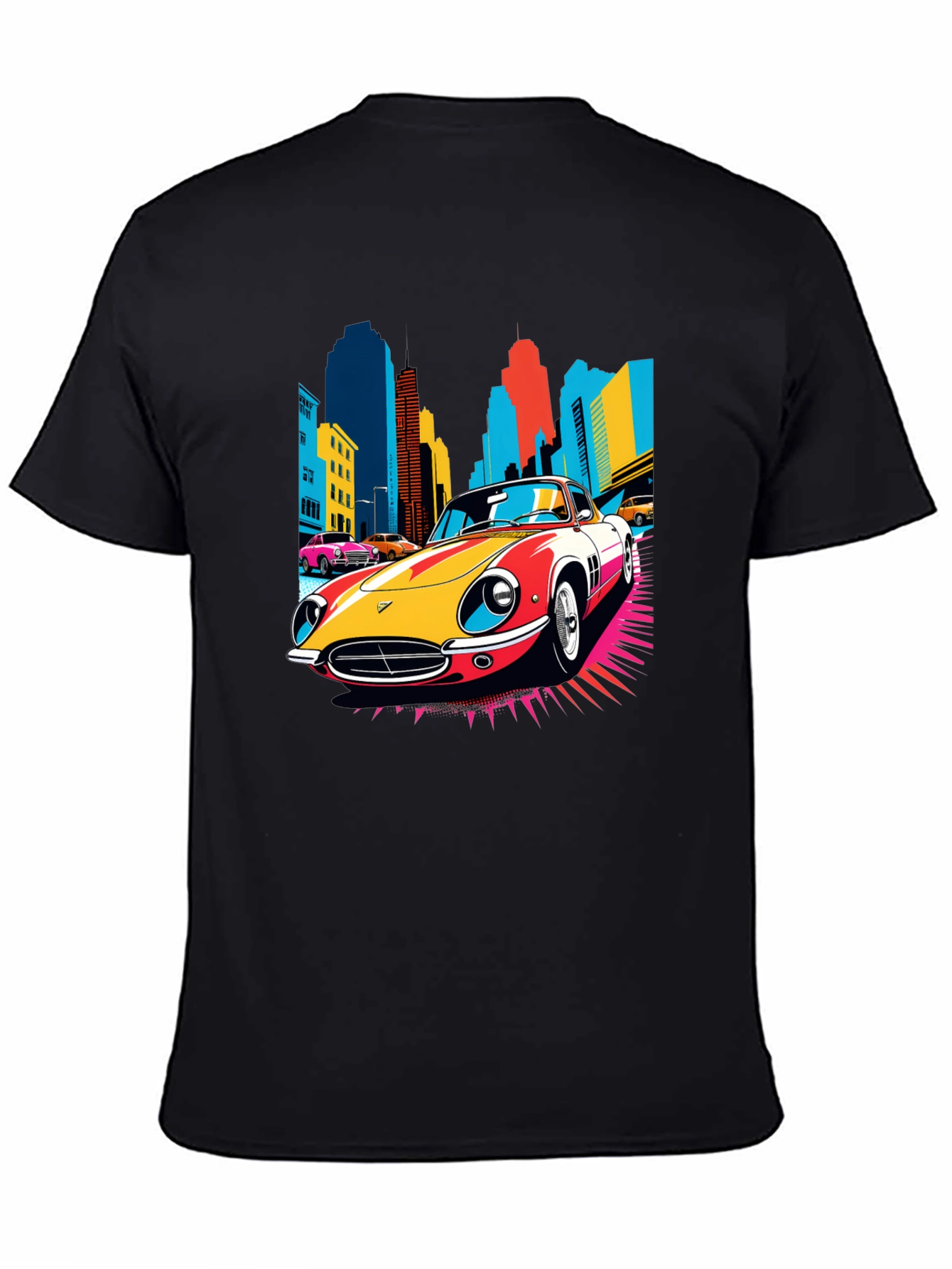Retro Car T-Shirt - Cityscape Graphic Tee