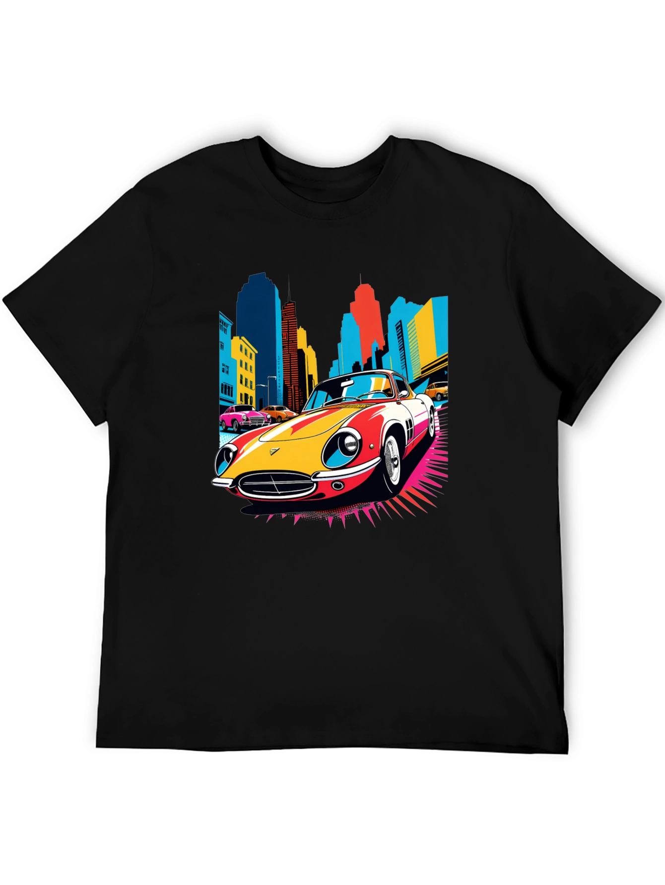 Retro Car T-Shirt - Cityscape Graphic Tee
