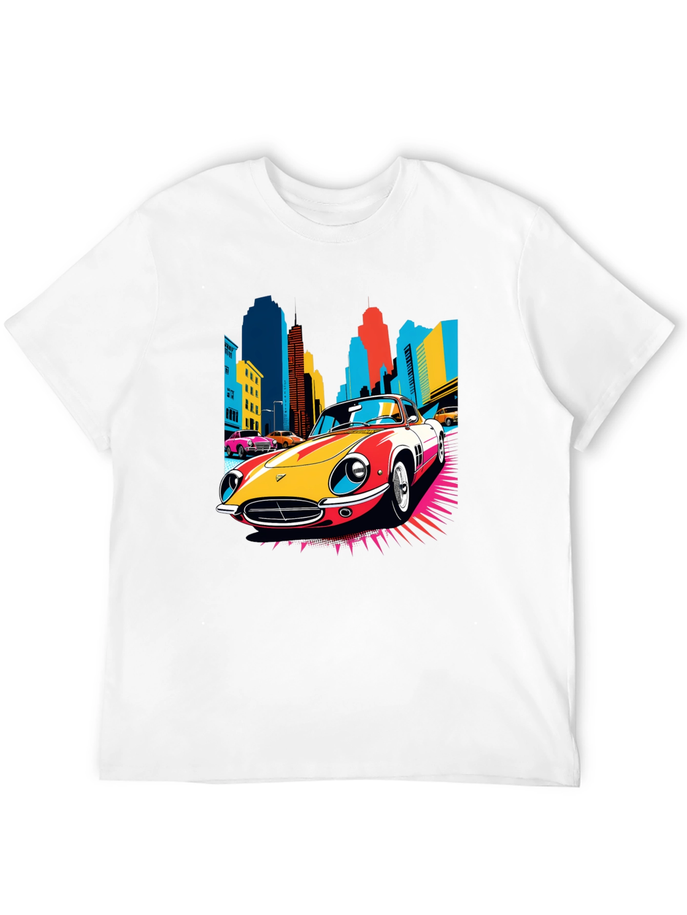 Retro Car T-Shirt - Cityscape Graphic Tee