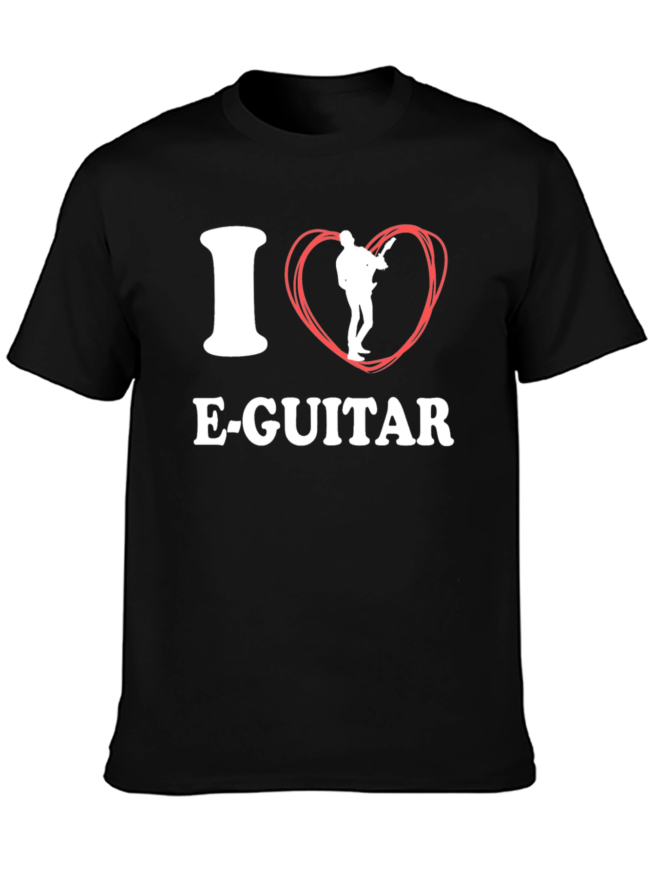 I Love E-Guitar Black T-Shirt