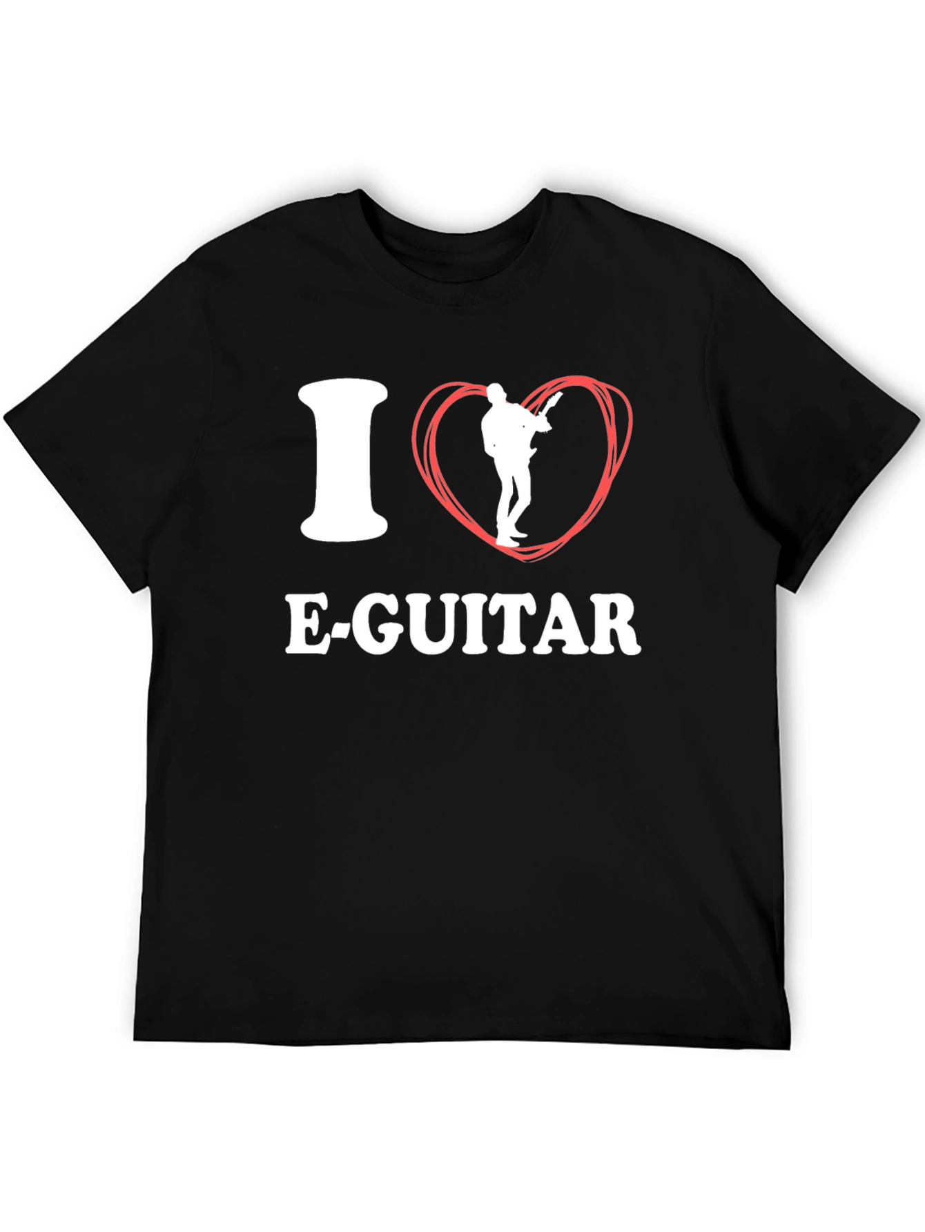 I Love E-Guitar Black T-Shirt