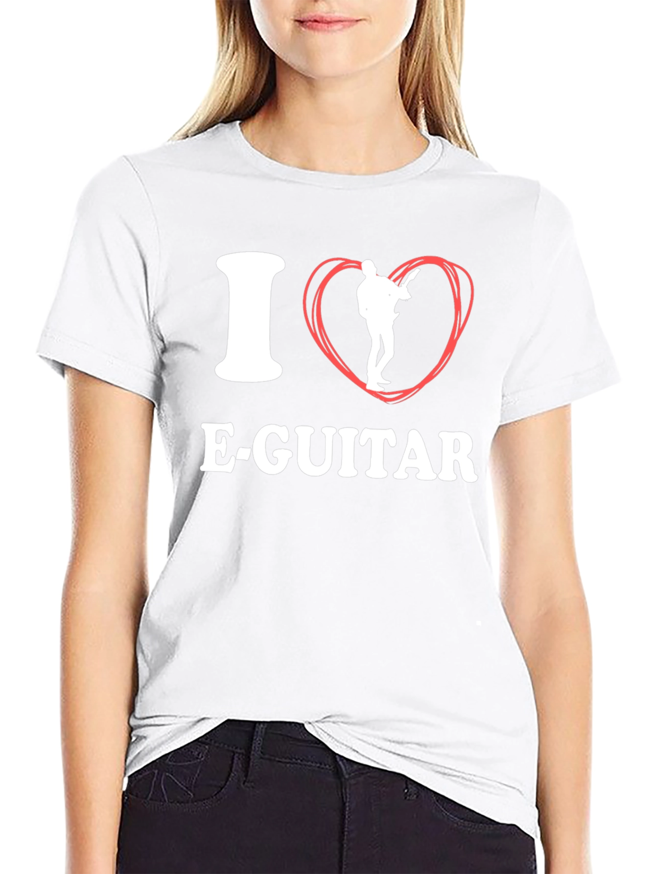 I Love E-Guitar Black T-Shirt