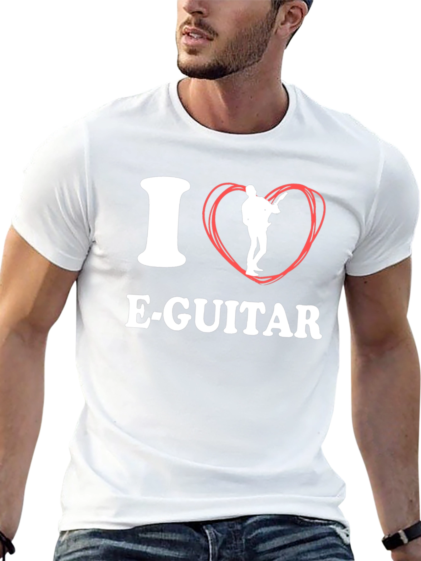 I Love E-Guitar Black T-Shirt
