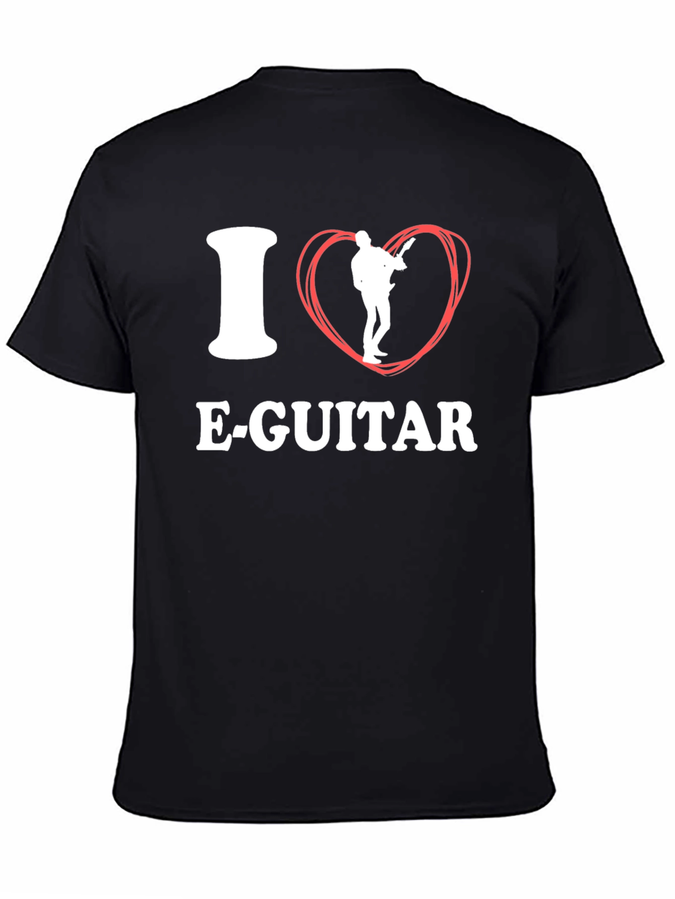 I Love E-Guitar Black T-Shirt