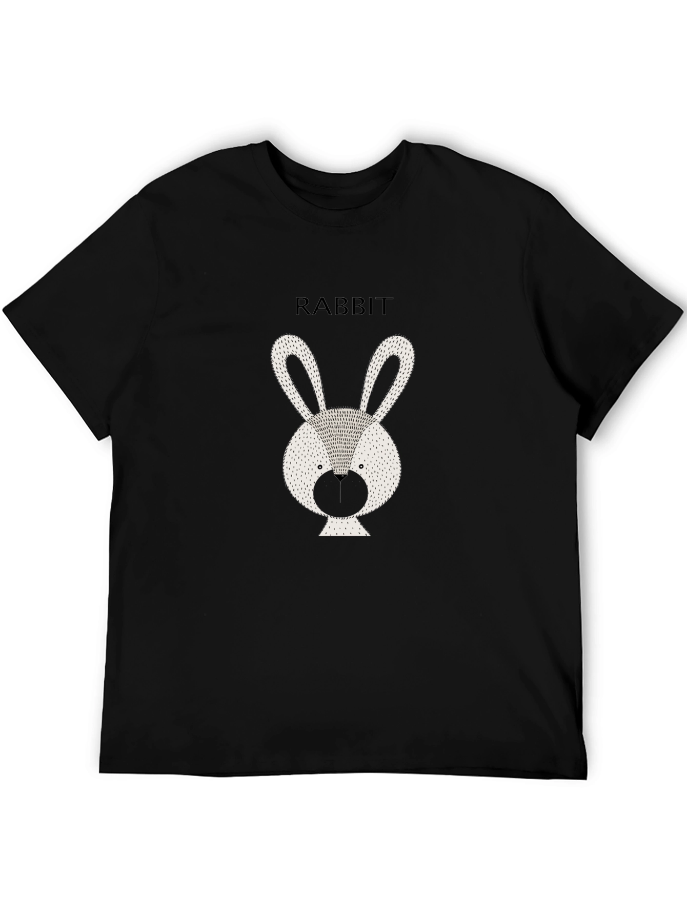 Rabbit Graphic Tee - Stylish Black Cotton T-Shirt