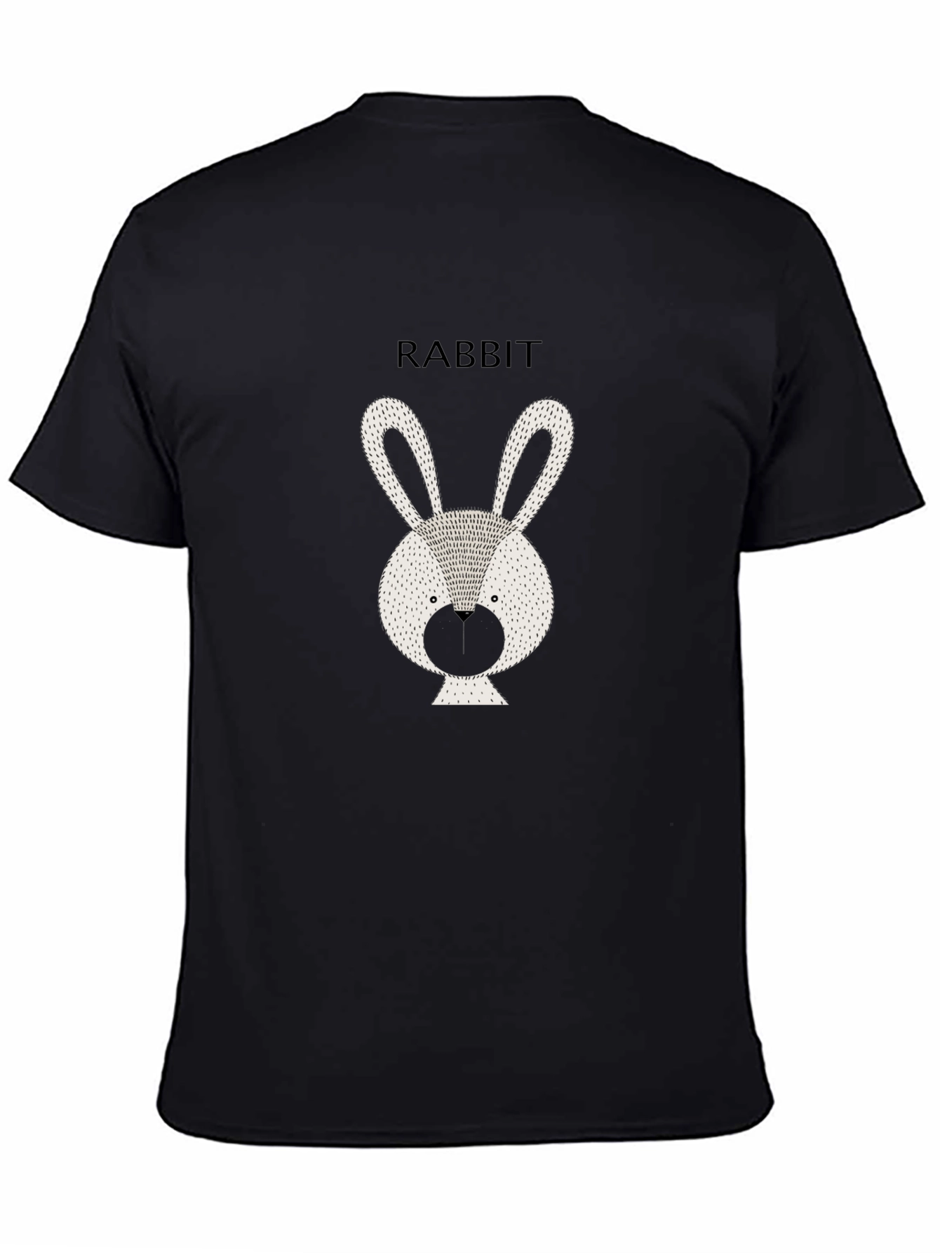 Rabbit Graphic Tee - Stylish Black Cotton T-Shirt