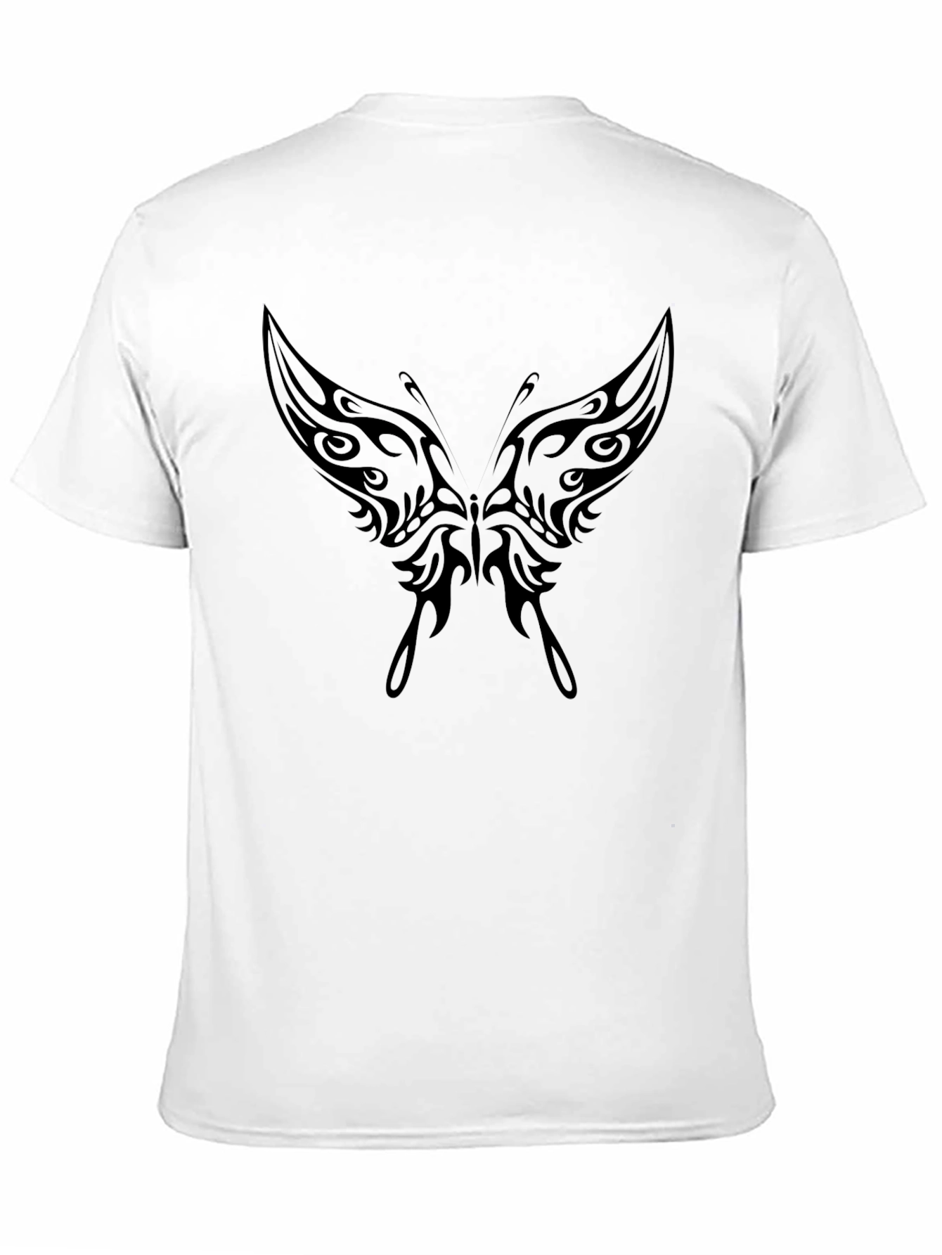 Tribal Butterfly Graphic Black T-Shirt