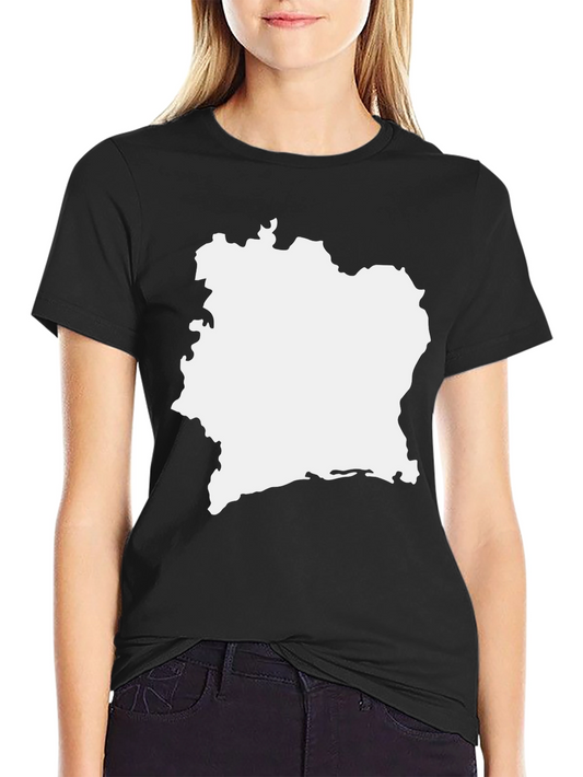 Ivory Coast Map Graphic Tee - Black Cotton T-Shirt