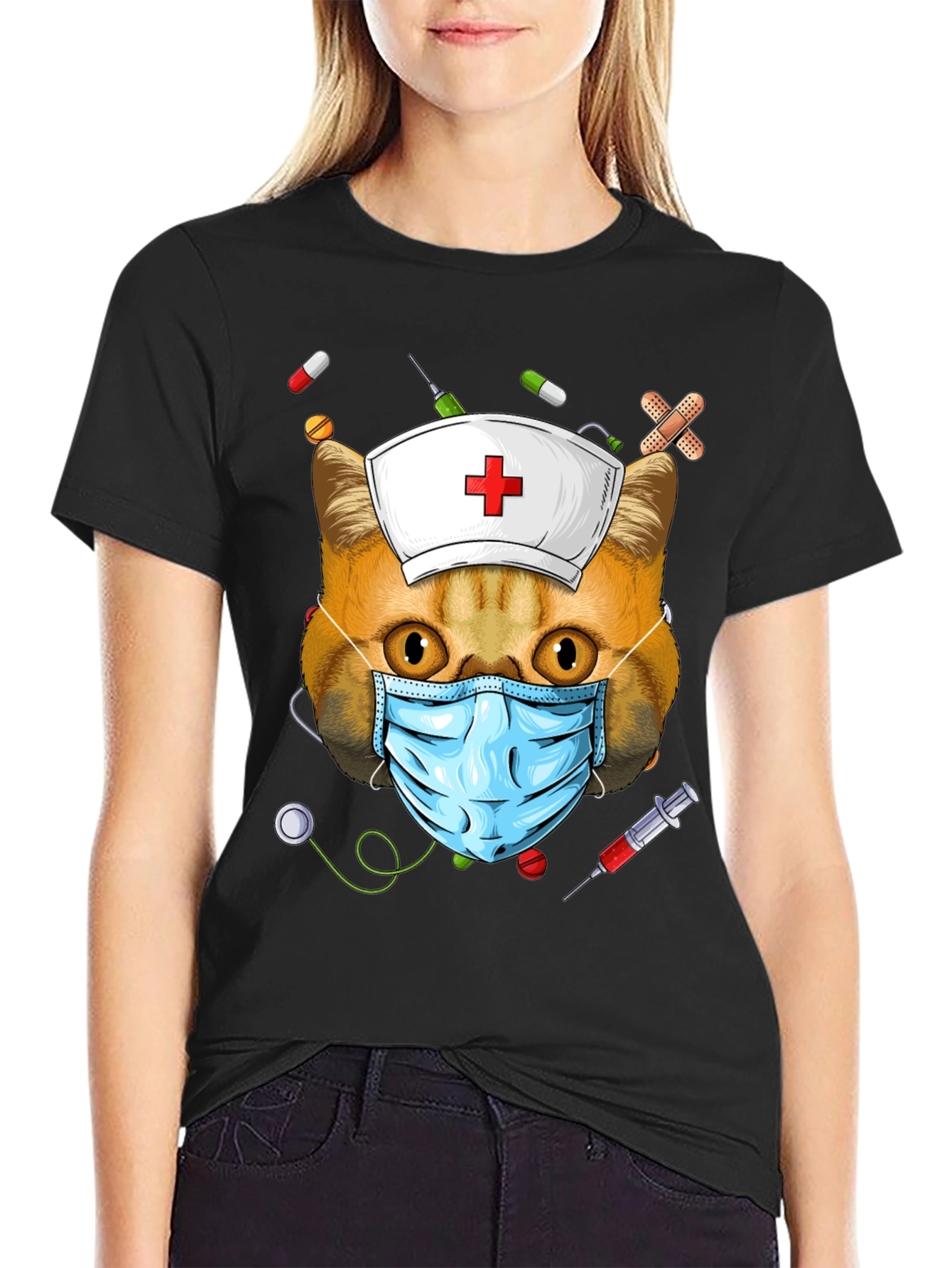 Cat Nurse T-Shirt - Funny Animal Tee