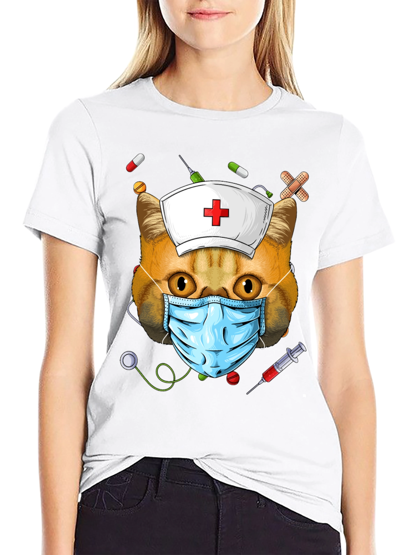 Cat Nurse T-Shirt - Funny Animal Tee