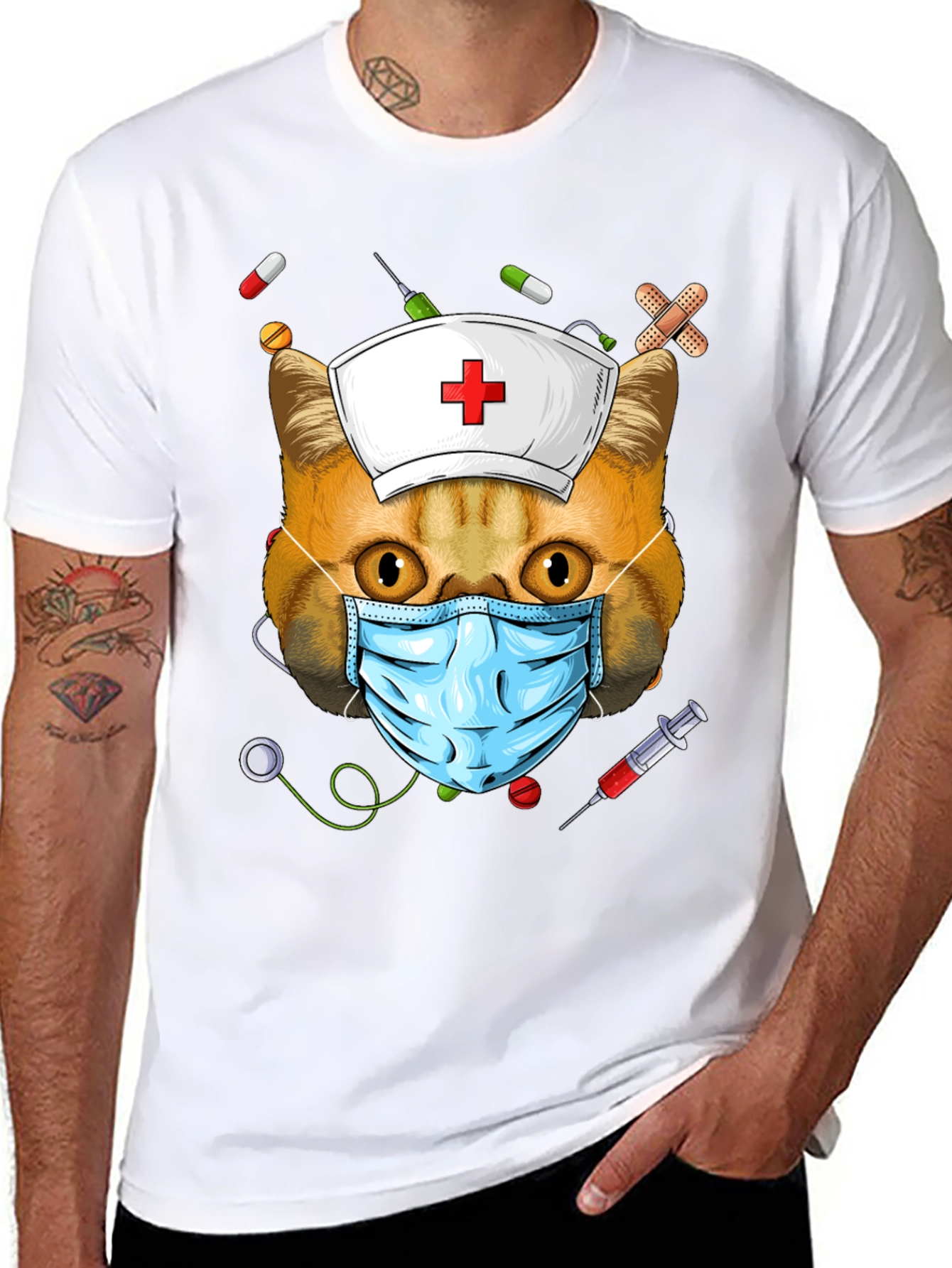 Cat Nurse T-Shirt - Funny Animal Tee