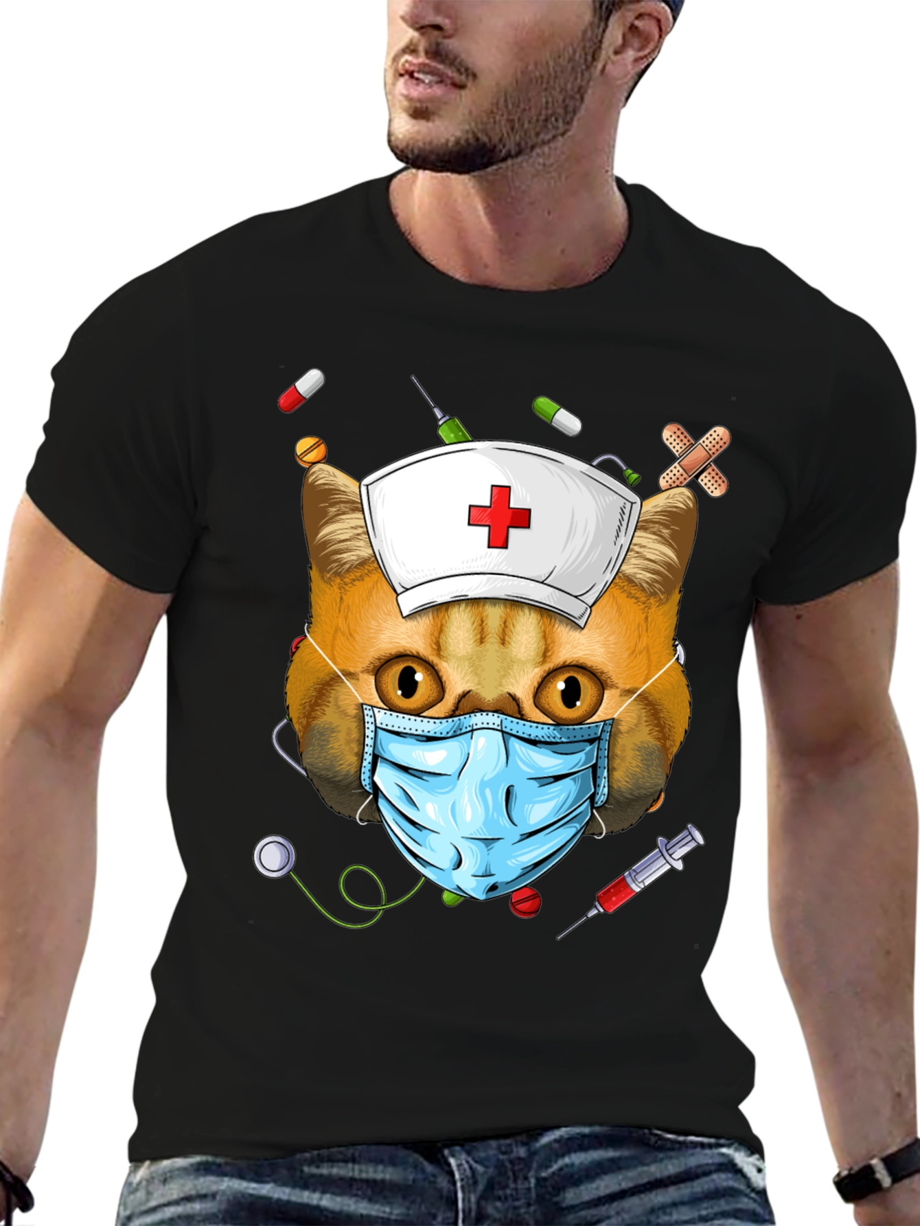 Cat Nurse T-Shirt - Funny Animal Tee