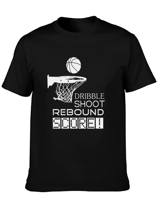 Basketball Graphic Tee - Dribble Shoot Rebound Score!