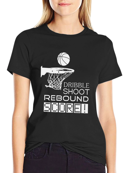 Basketball Graphic Tee - Dribble Shoot Rebound Score!