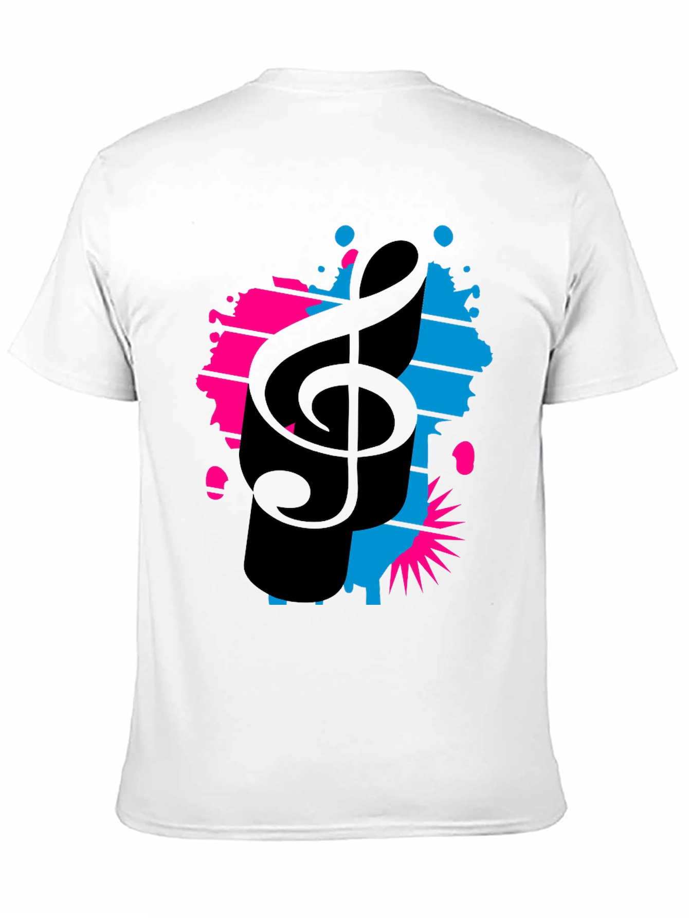 Stylish Music Note Graphic Tee - Black Cotton T-Shirt