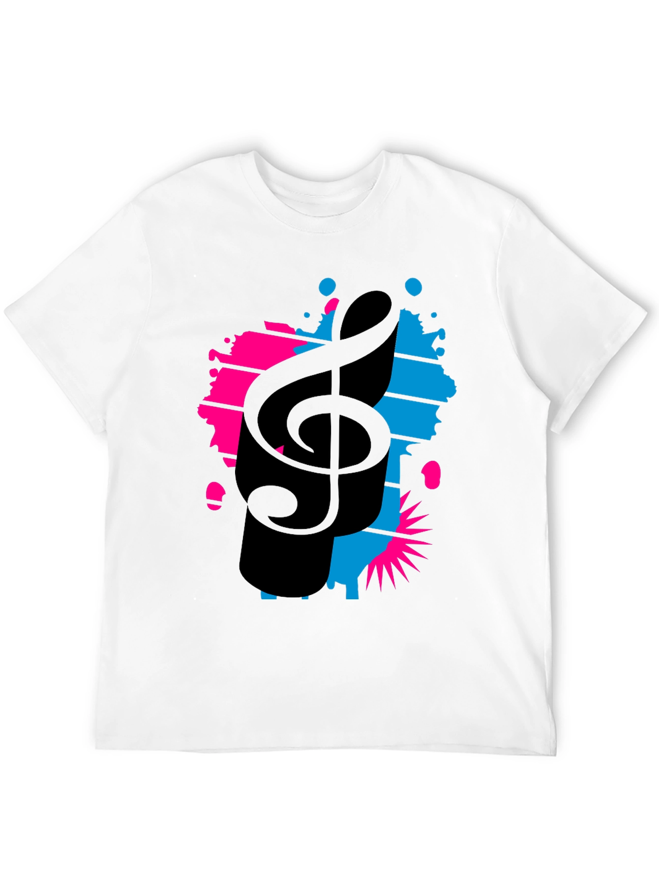 Stylish Music Note Graphic Tee - Black Cotton T-Shirt