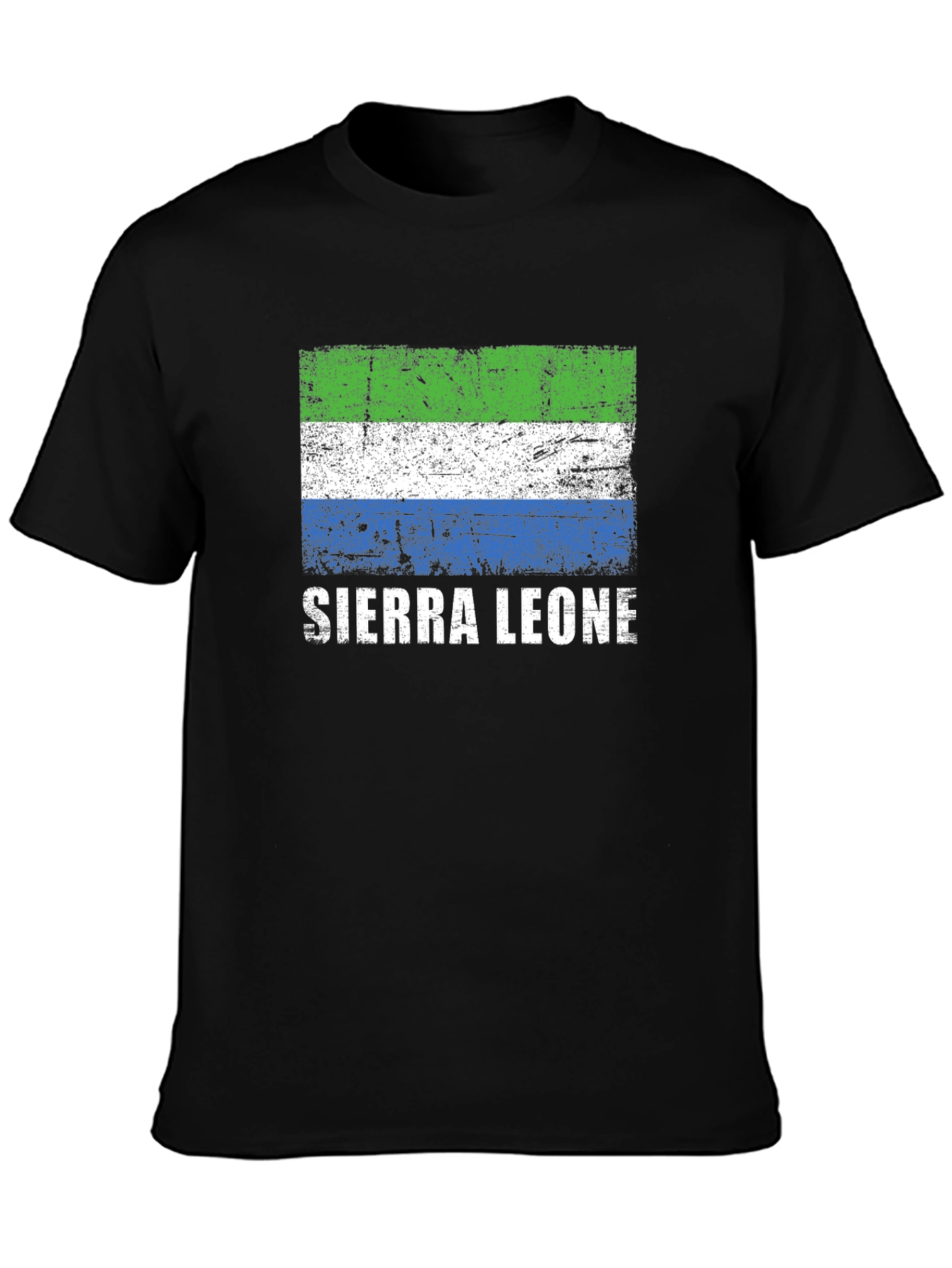 Sierra Leone Flag T-Shirt - Distressed Design