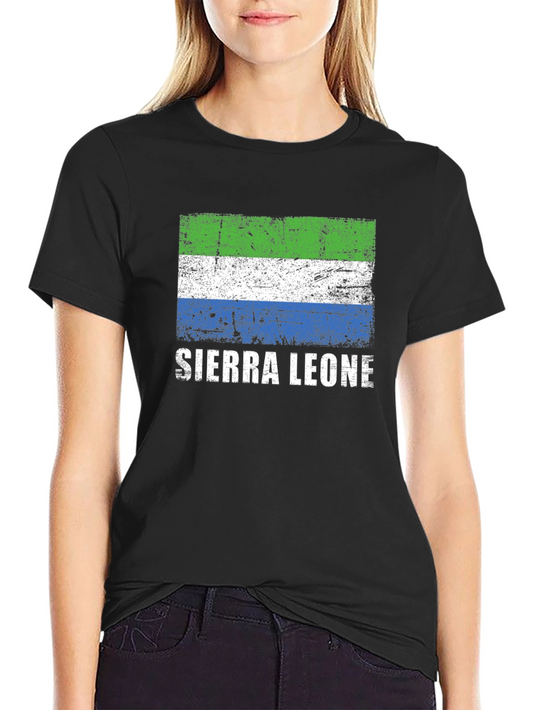 Sierra Leone Flag T-Shirt - Distressed Design