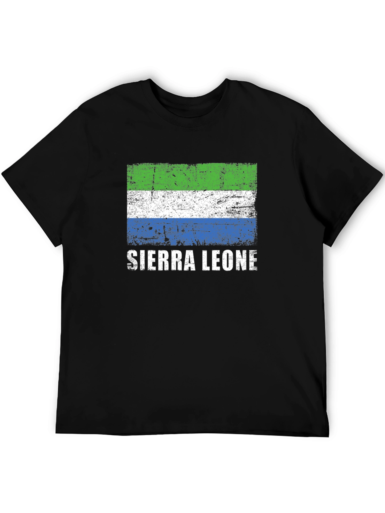 Sierra Leone Flag T-Shirt - Distressed Design