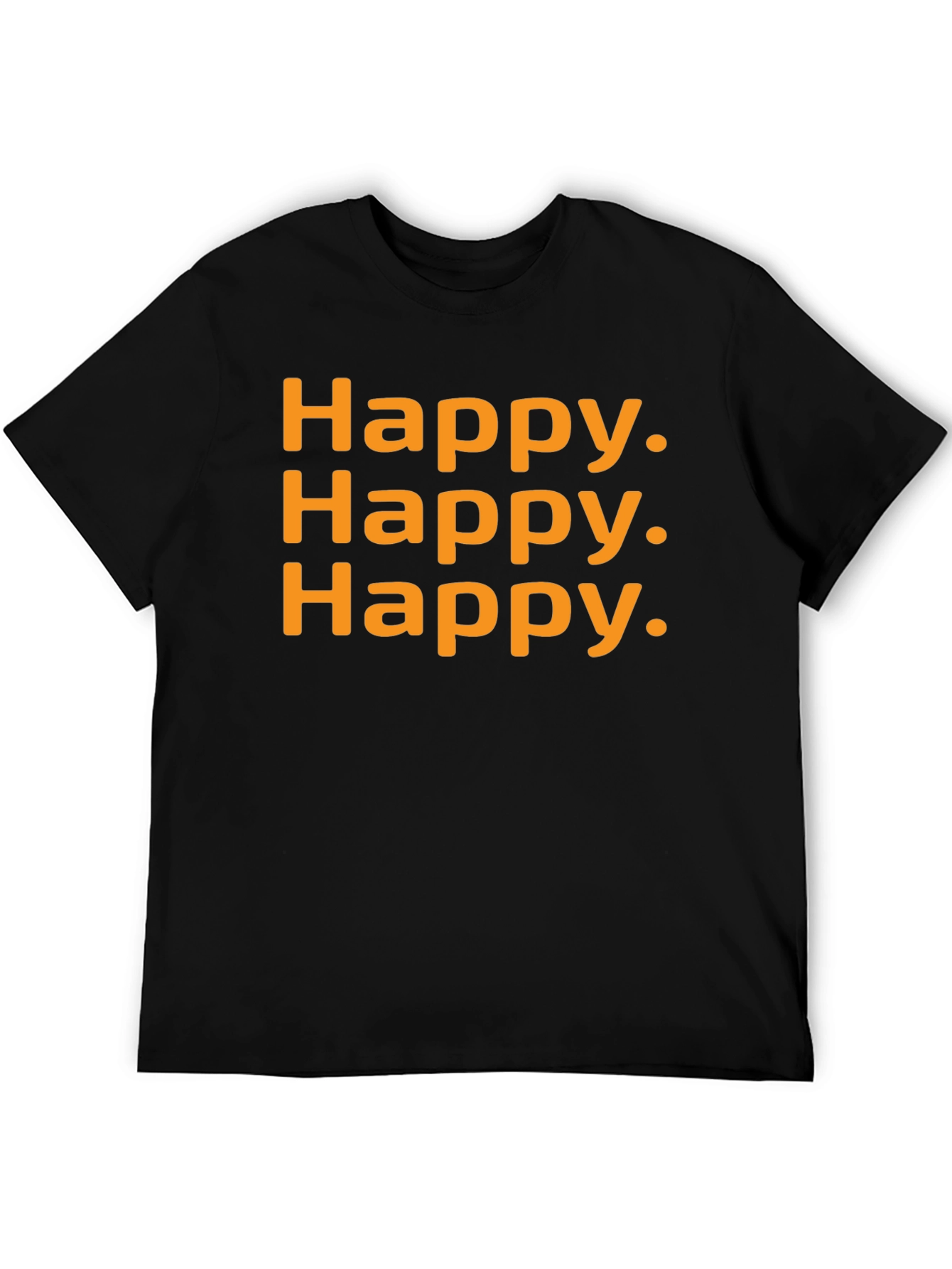 Happy Graphic T-Shirt - Black Casual Tee