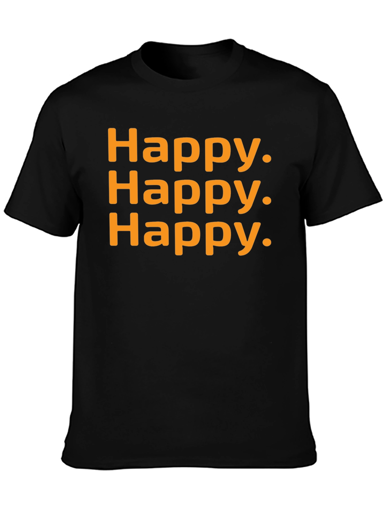 Happy Graphic T-Shirt - Black Casual Tee