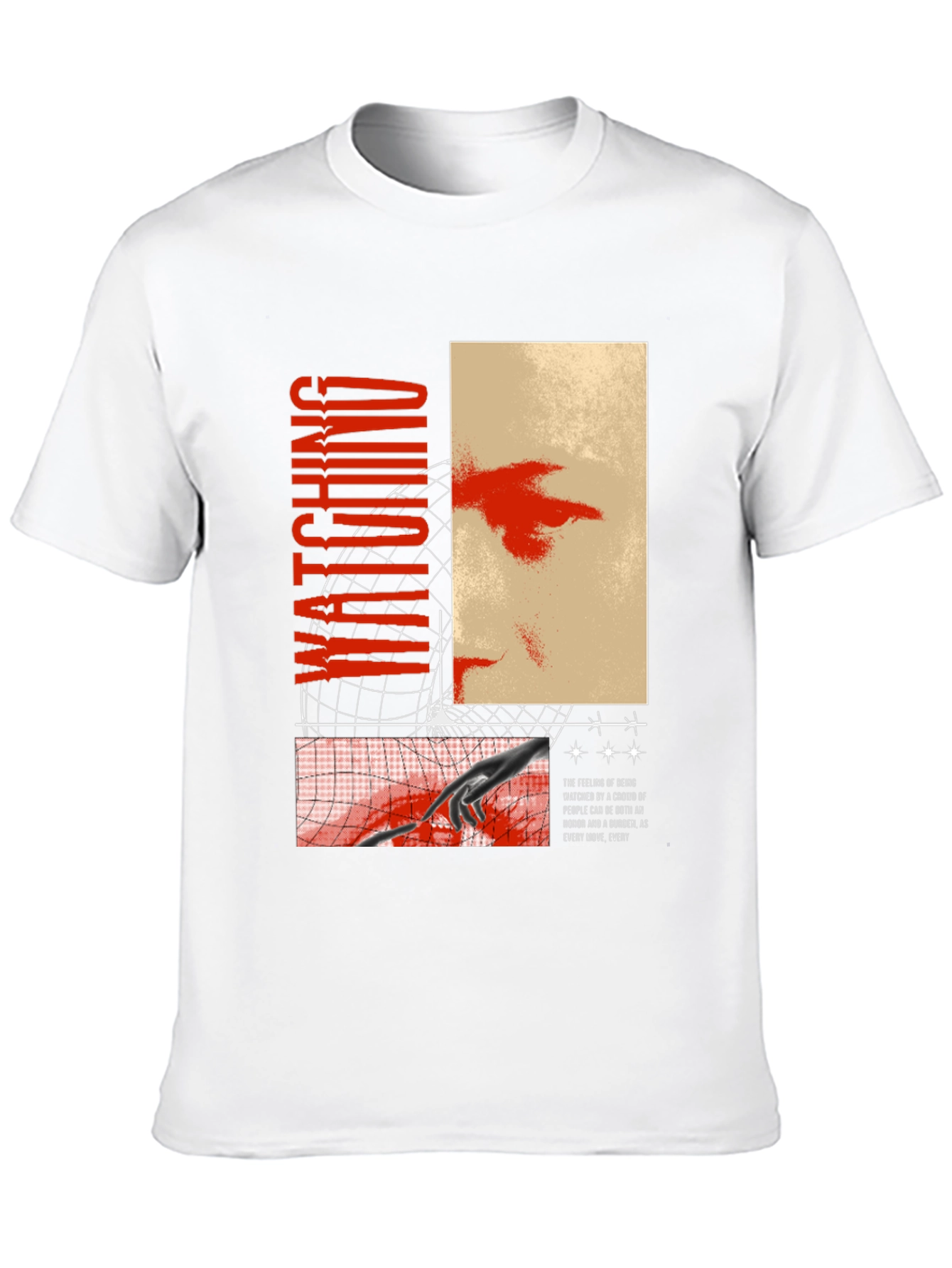 Watching Graphic Print Black T-Shirt