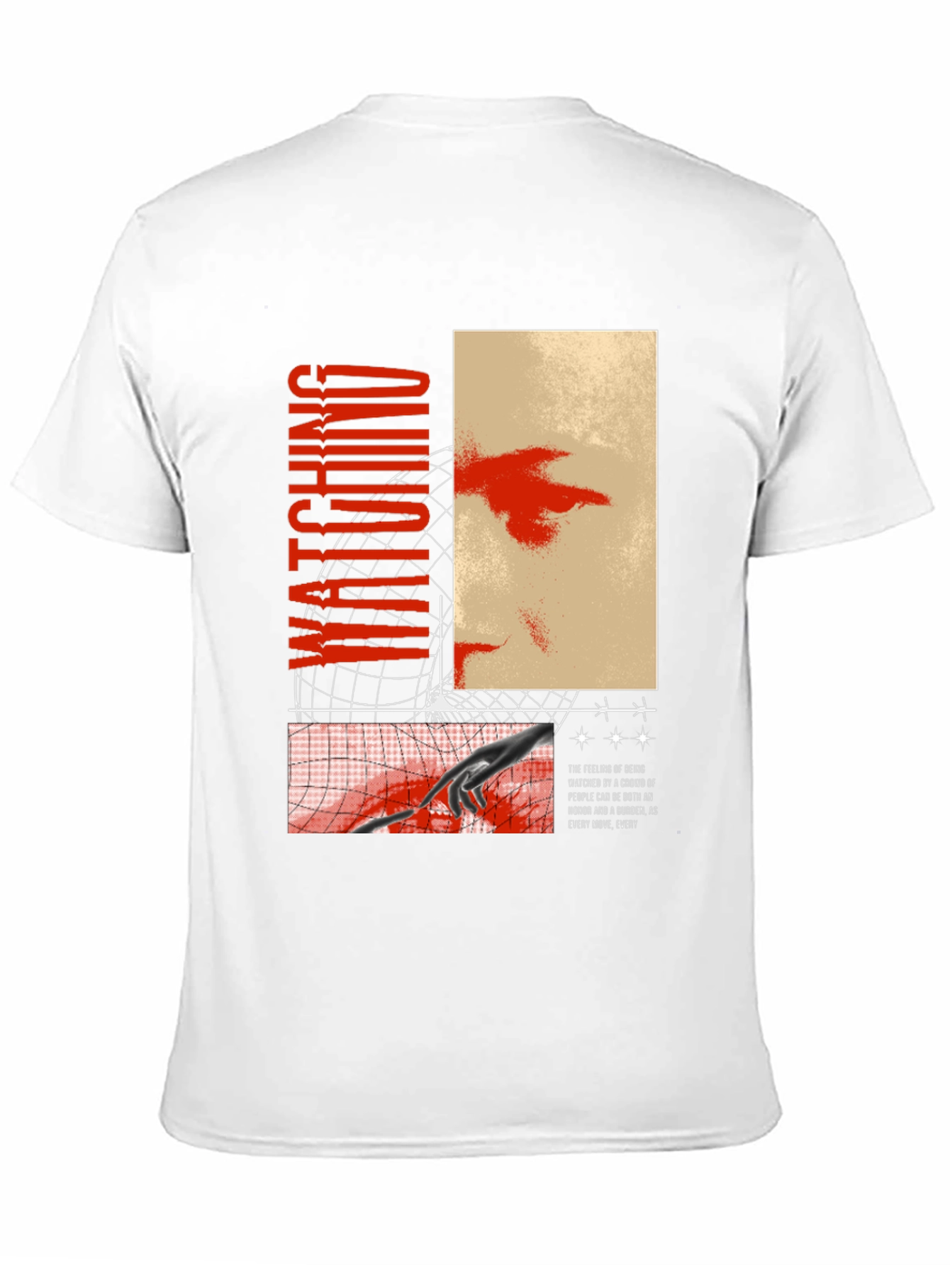 Watching Graphic Print Black T-Shirt