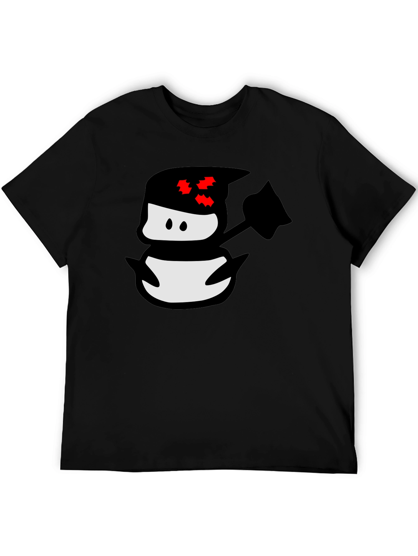 Ninja Snowman Black T-Shirt - Graphic Tee