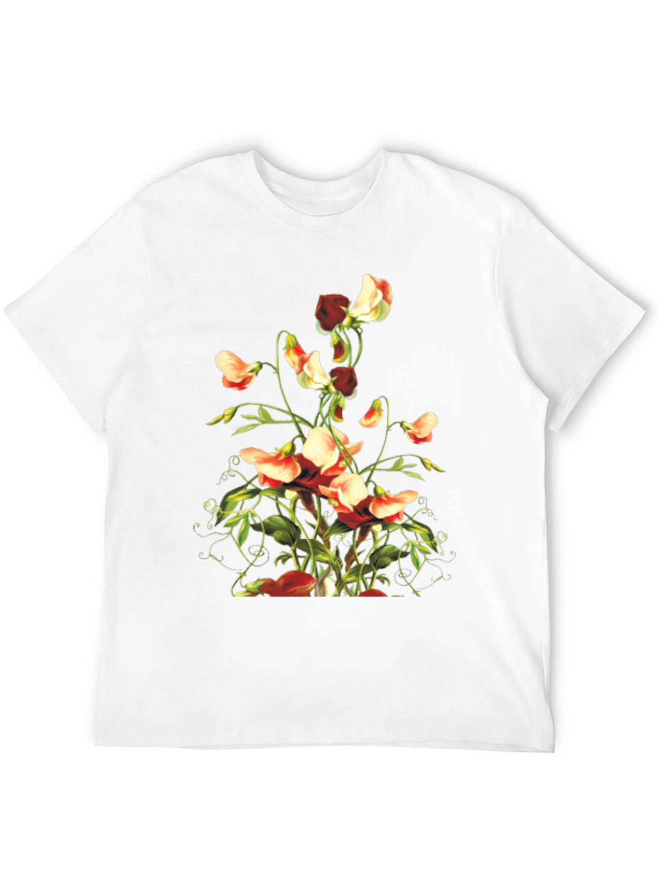 Floral Sweet Pea Graphic Tee - Black