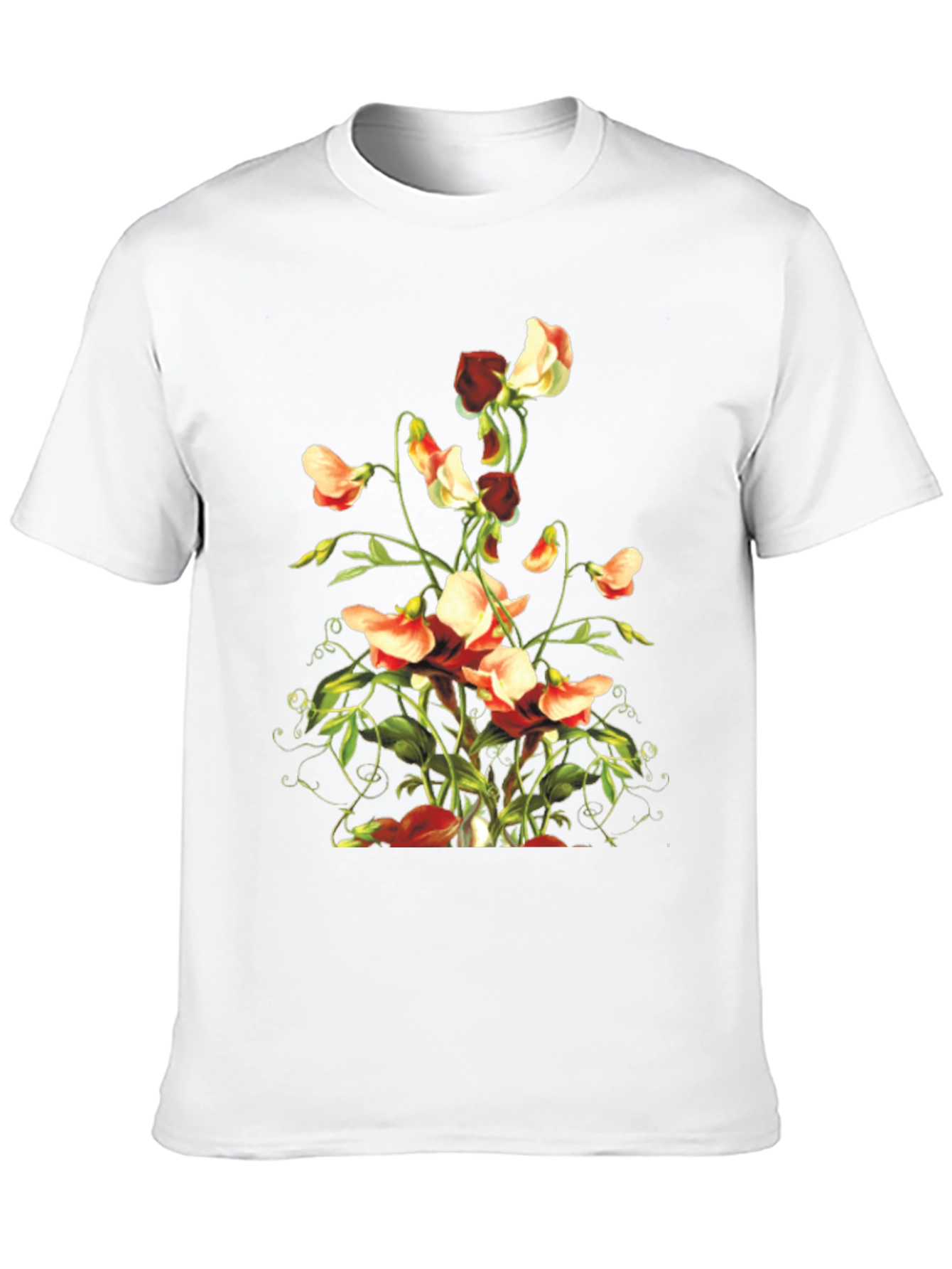 Floral Sweet Pea Graphic Tee - Black