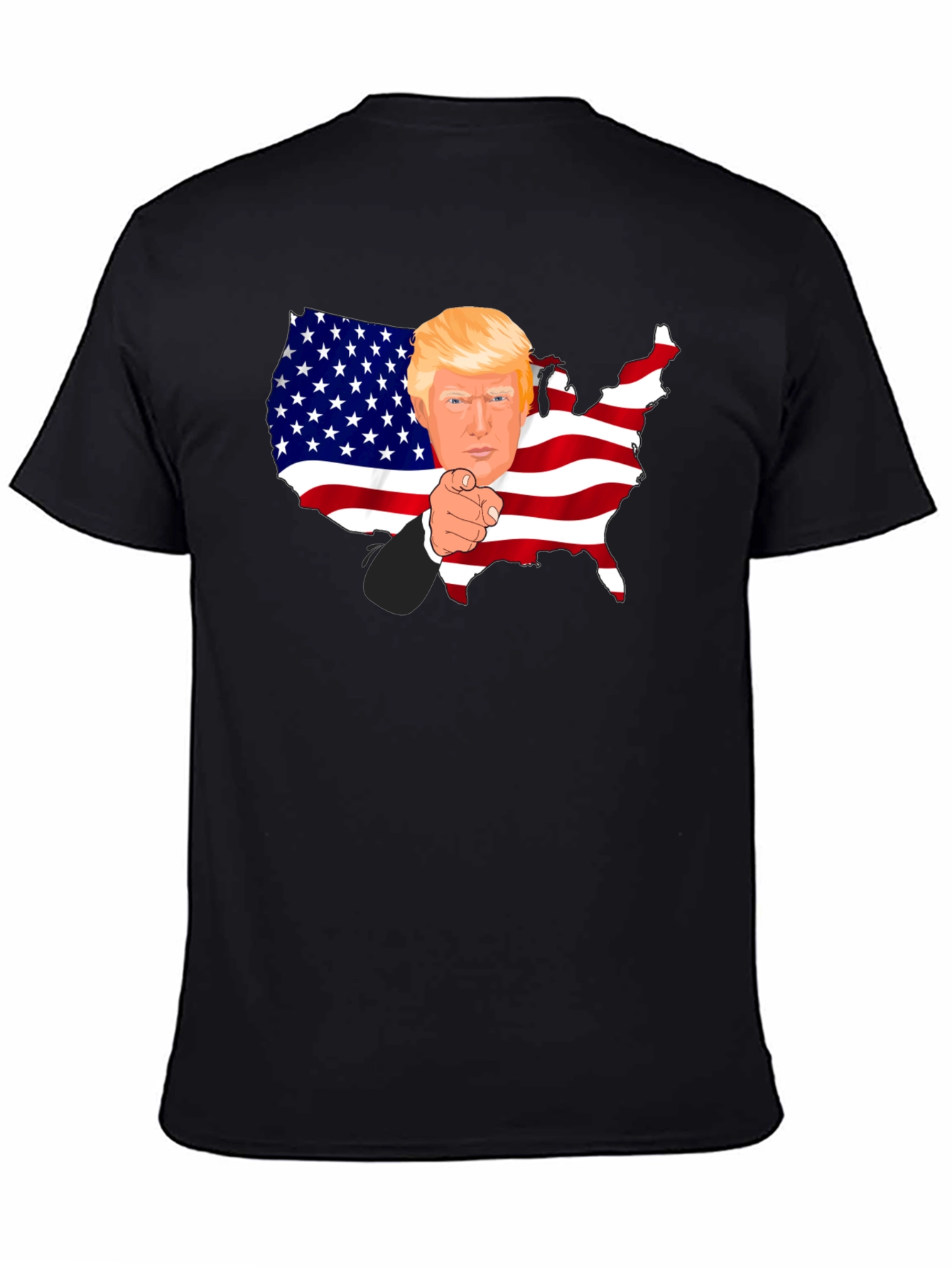 Trump USA Flag Graphic Black T-Shirt