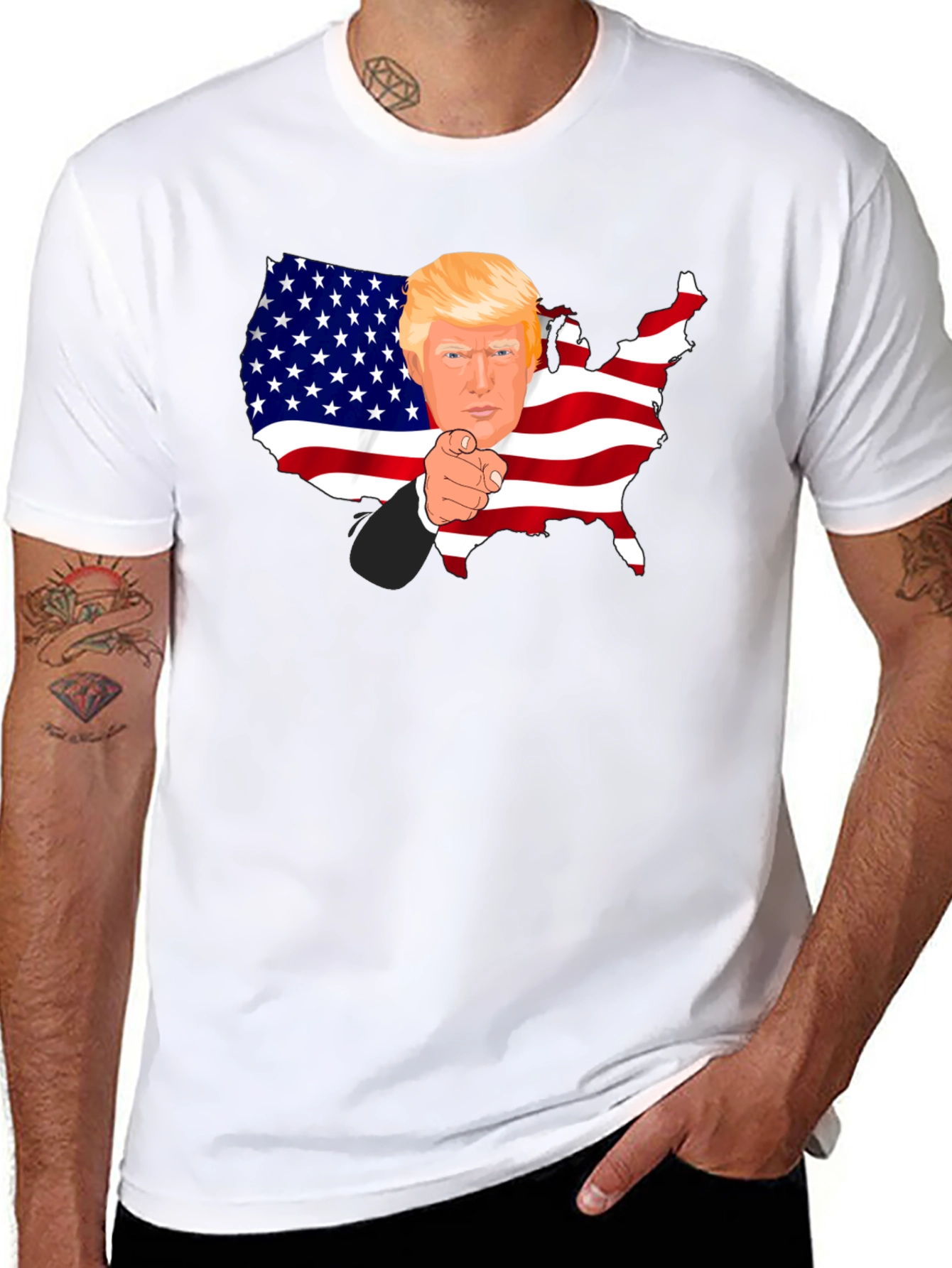Trump USA Flag Graphic Black T-Shirt