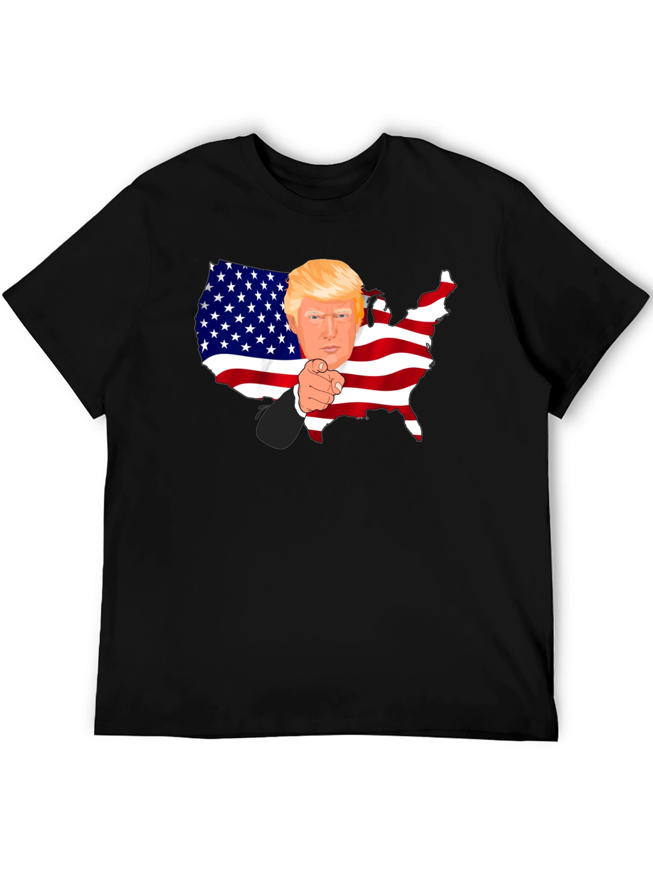 Trump USA Flag Graphic Black T-Shirt