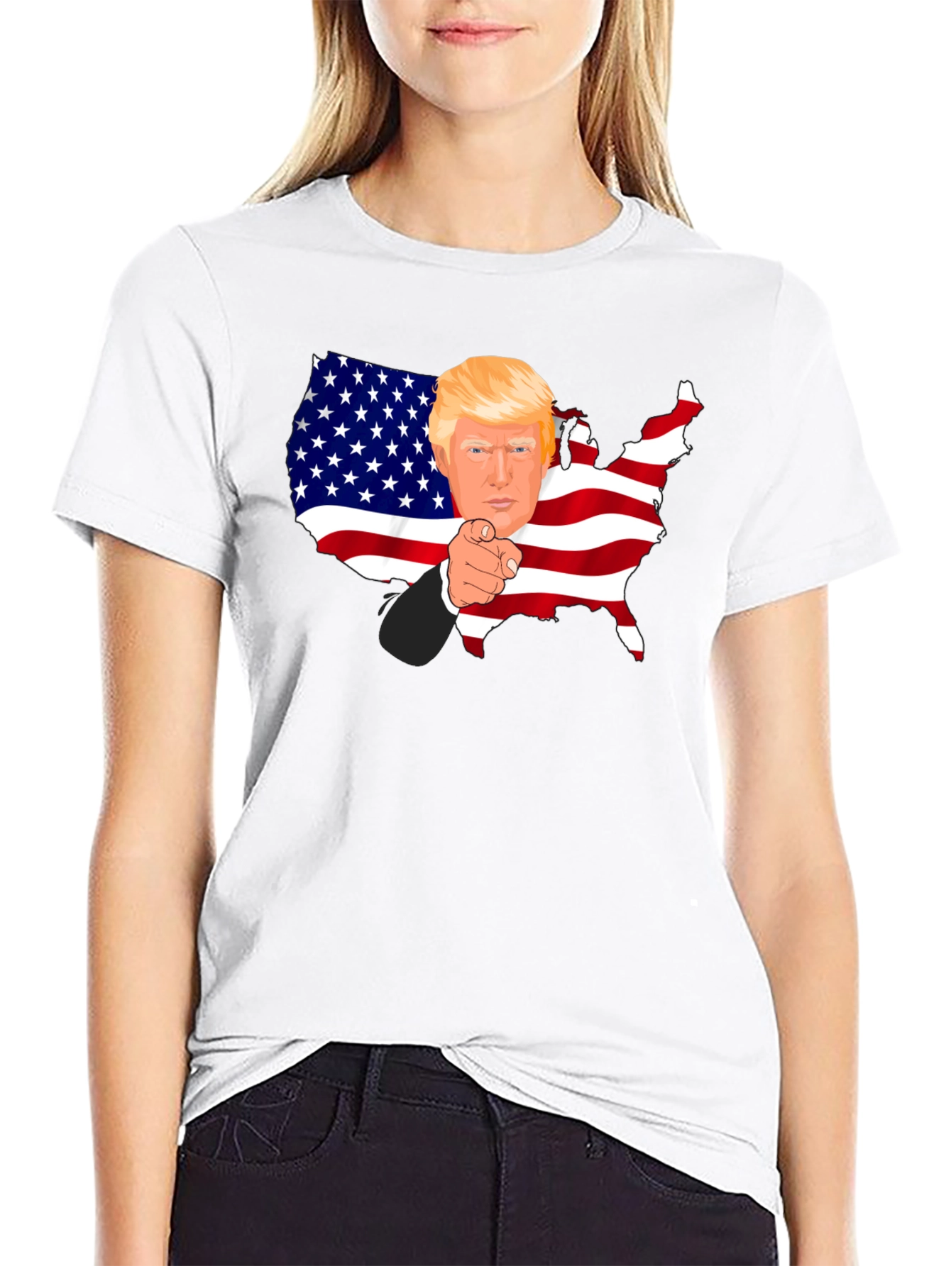 Trump USA Flag Graphic Black T-Shirt
