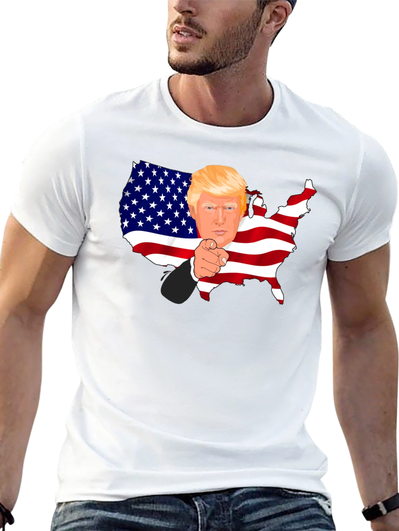 Trump USA Flag Graphic Black T-Shirt