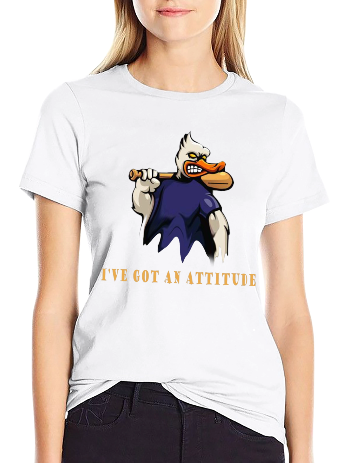 Attitude Duck T-Shirt - Funny Cartoon Graphic Tee