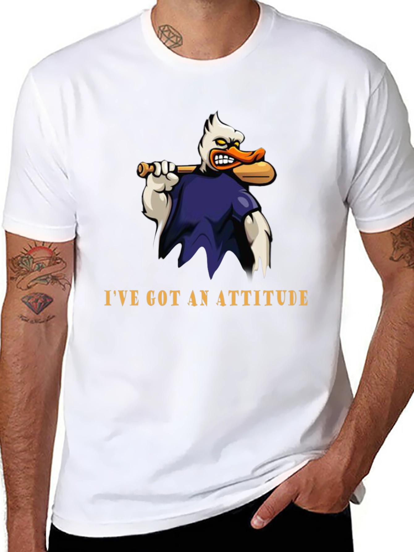 Attitude Duck T-Shirt - Funny Cartoon Graphic Tee