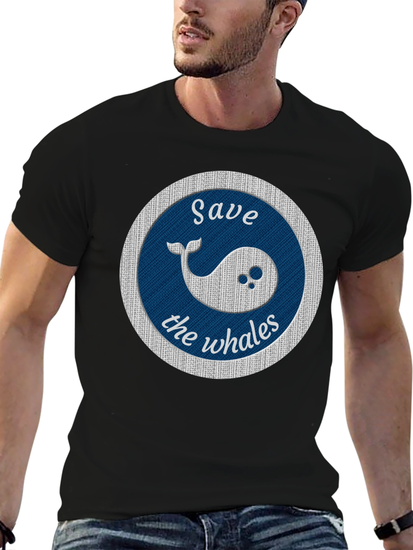 Save the Whales Graphic Tee - Black