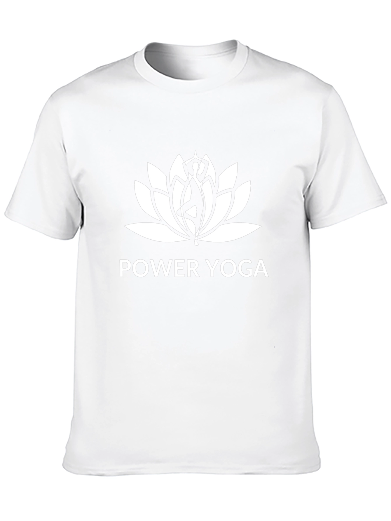 Power Yoga Lotus Design Black T-Shirt