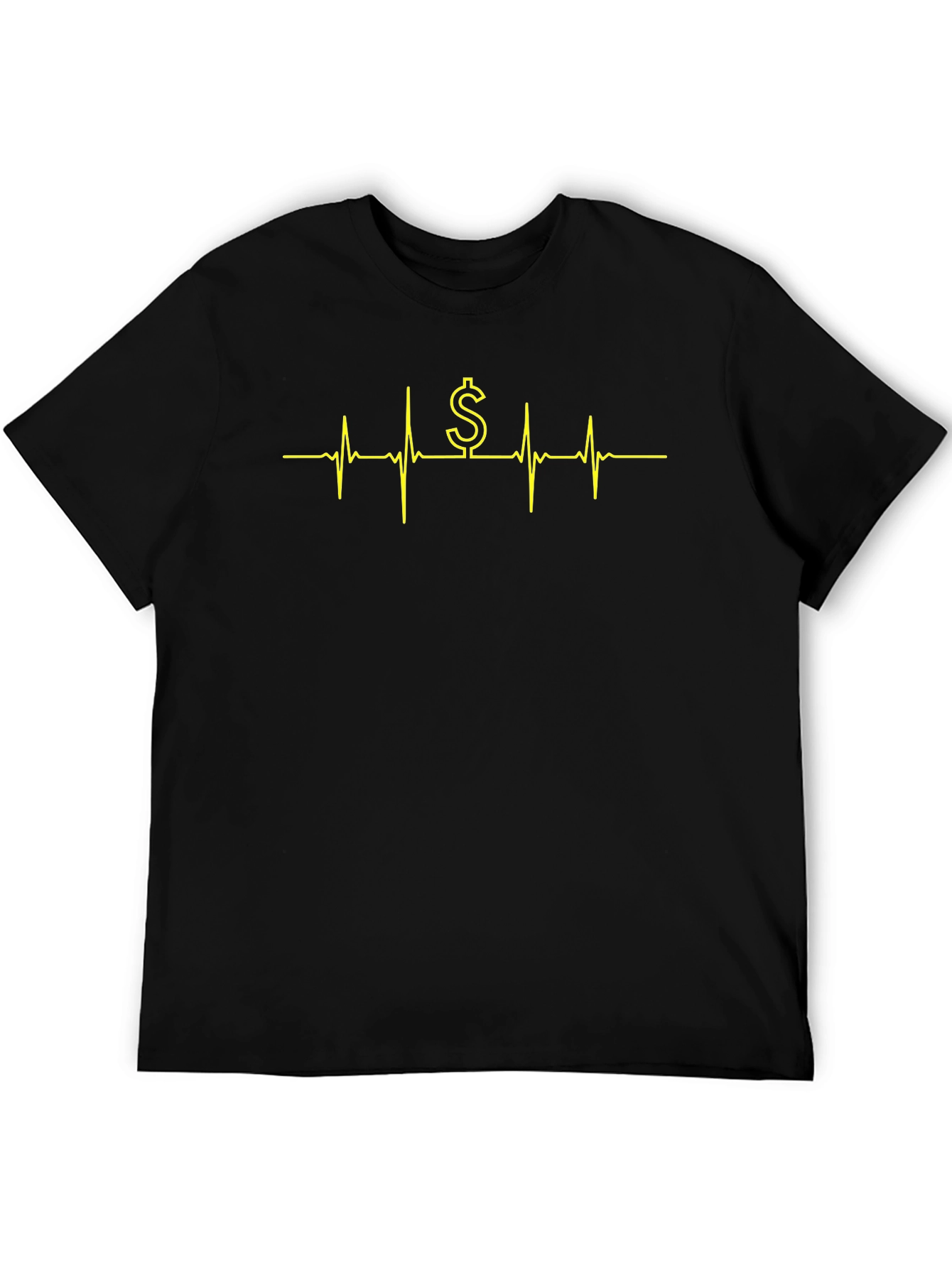 Money Heartbeat T-Shirt - Black Crew Neck