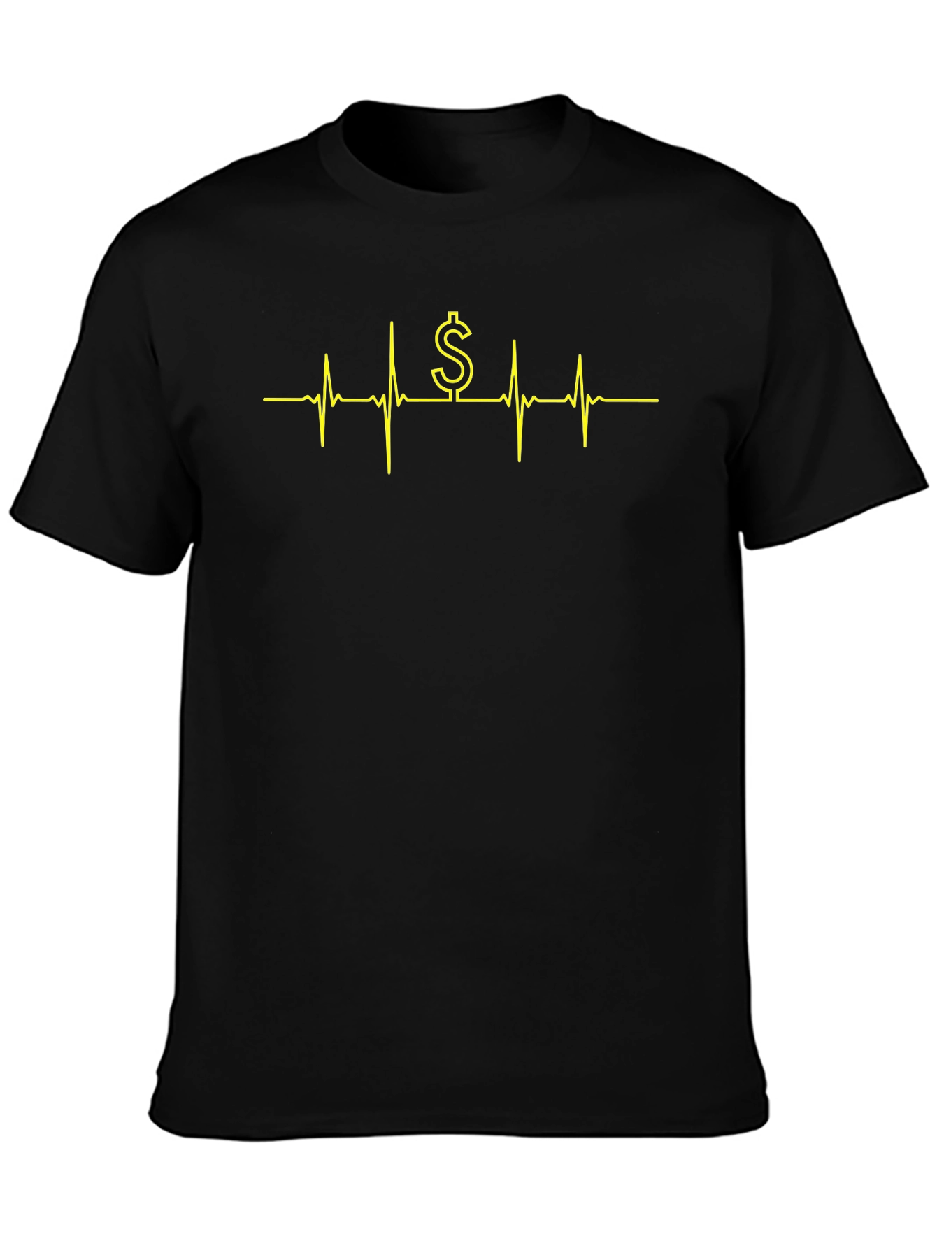 Money Heartbeat T-Shirt - Black Crew Neck