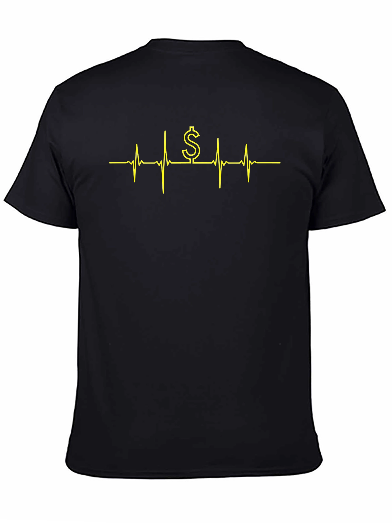 Money Heartbeat T-Shirt - Black Crew Neck
