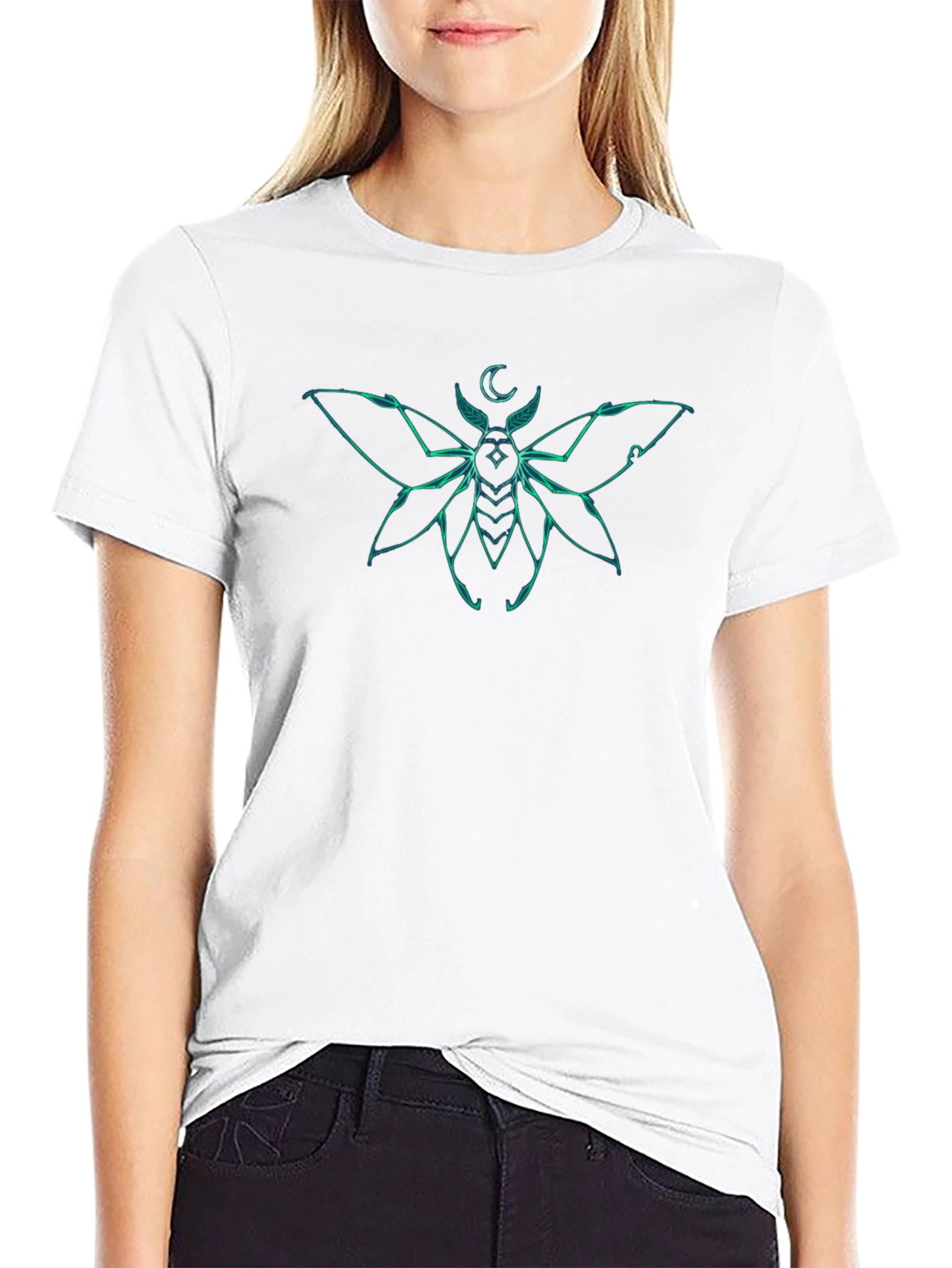 Moth Graphic Tee - Black Short Sleeve T-Shirt