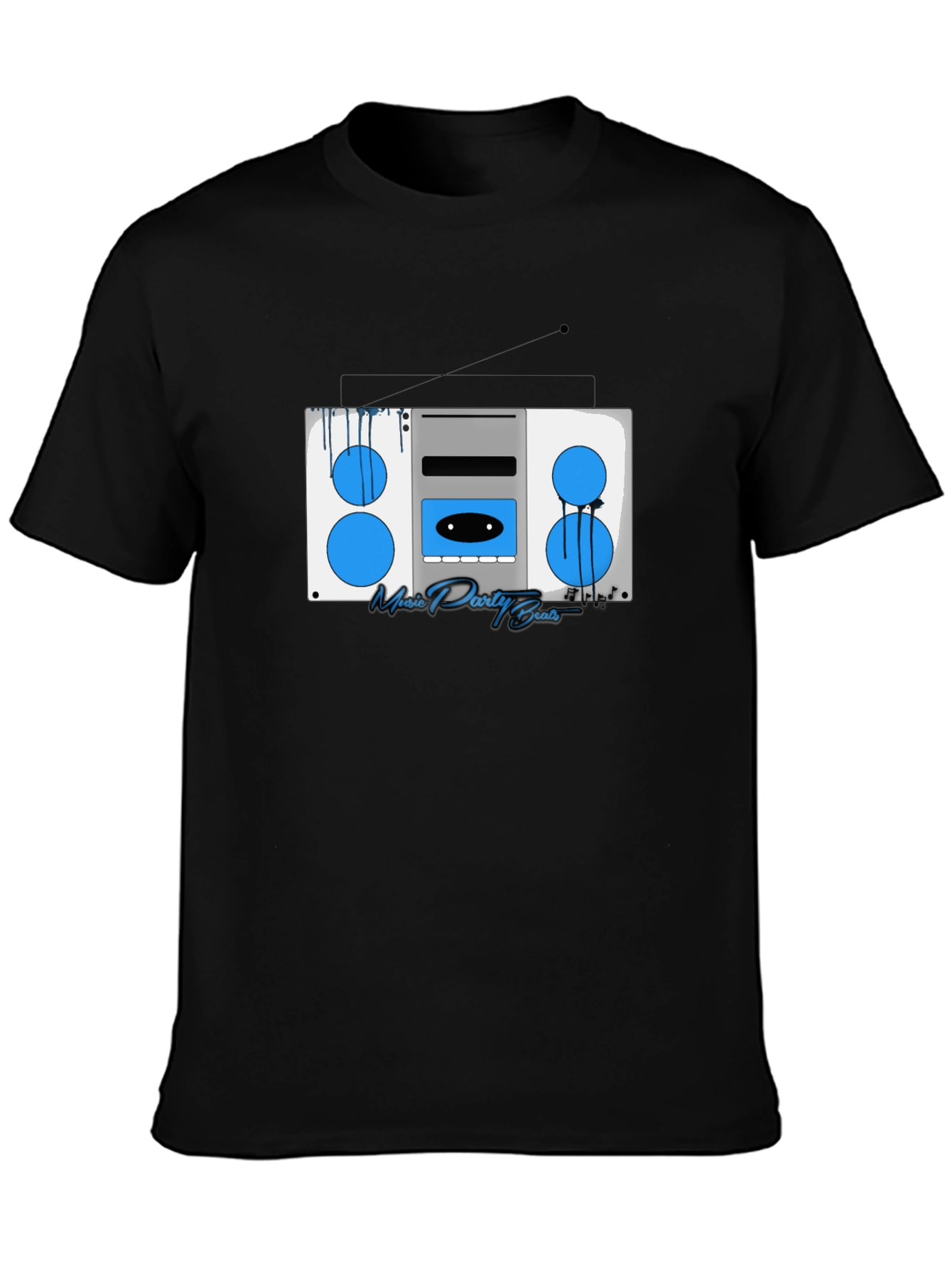 Retro Boombox Graphic T-Shirt - Music Party Beats