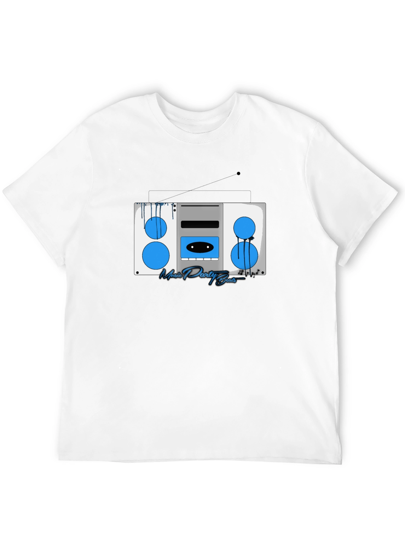 Retro Boombox Graphic T-Shirt - Music Party Beats