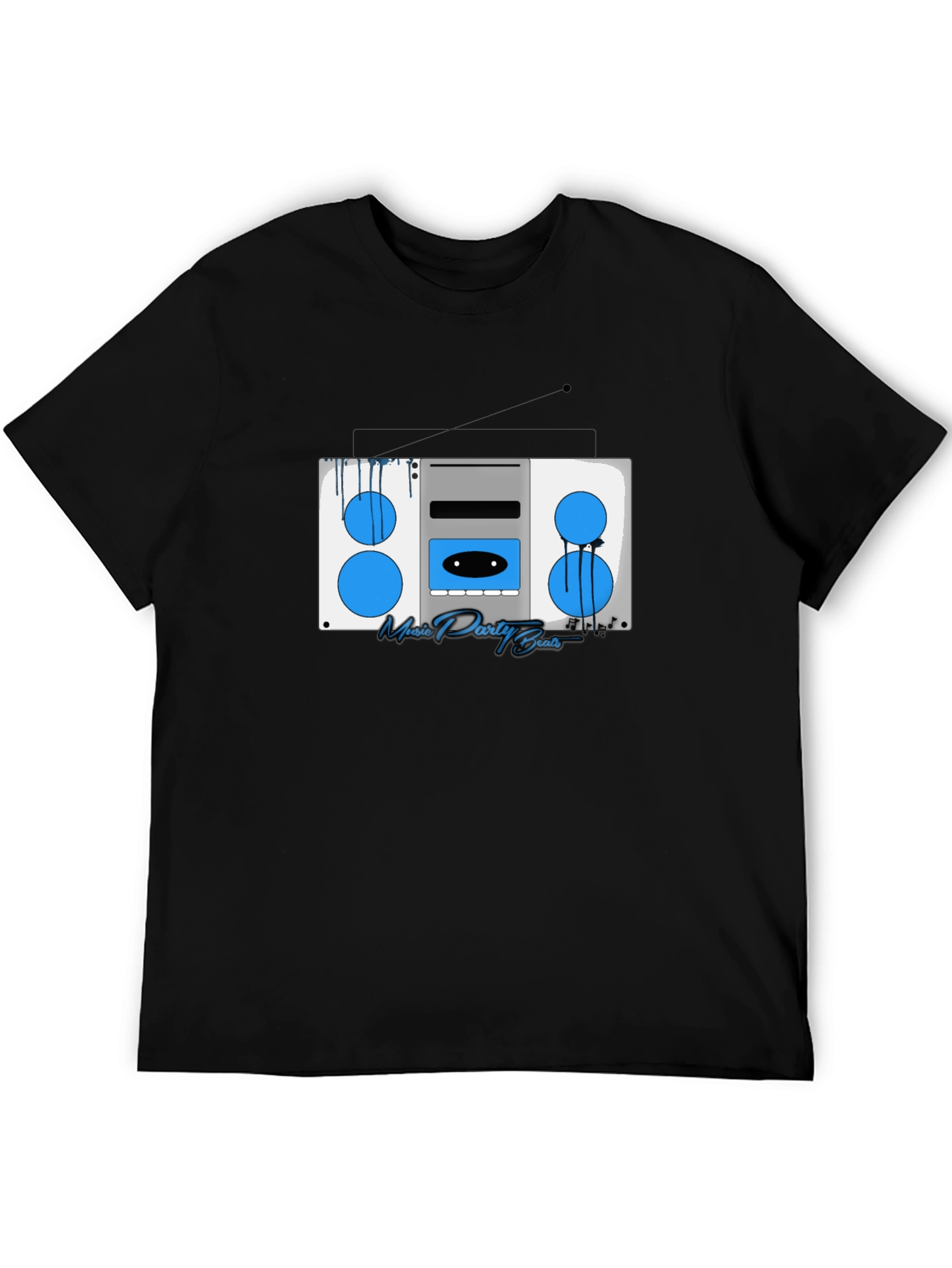 Retro Boombox Graphic T-Shirt - Music Party Beats