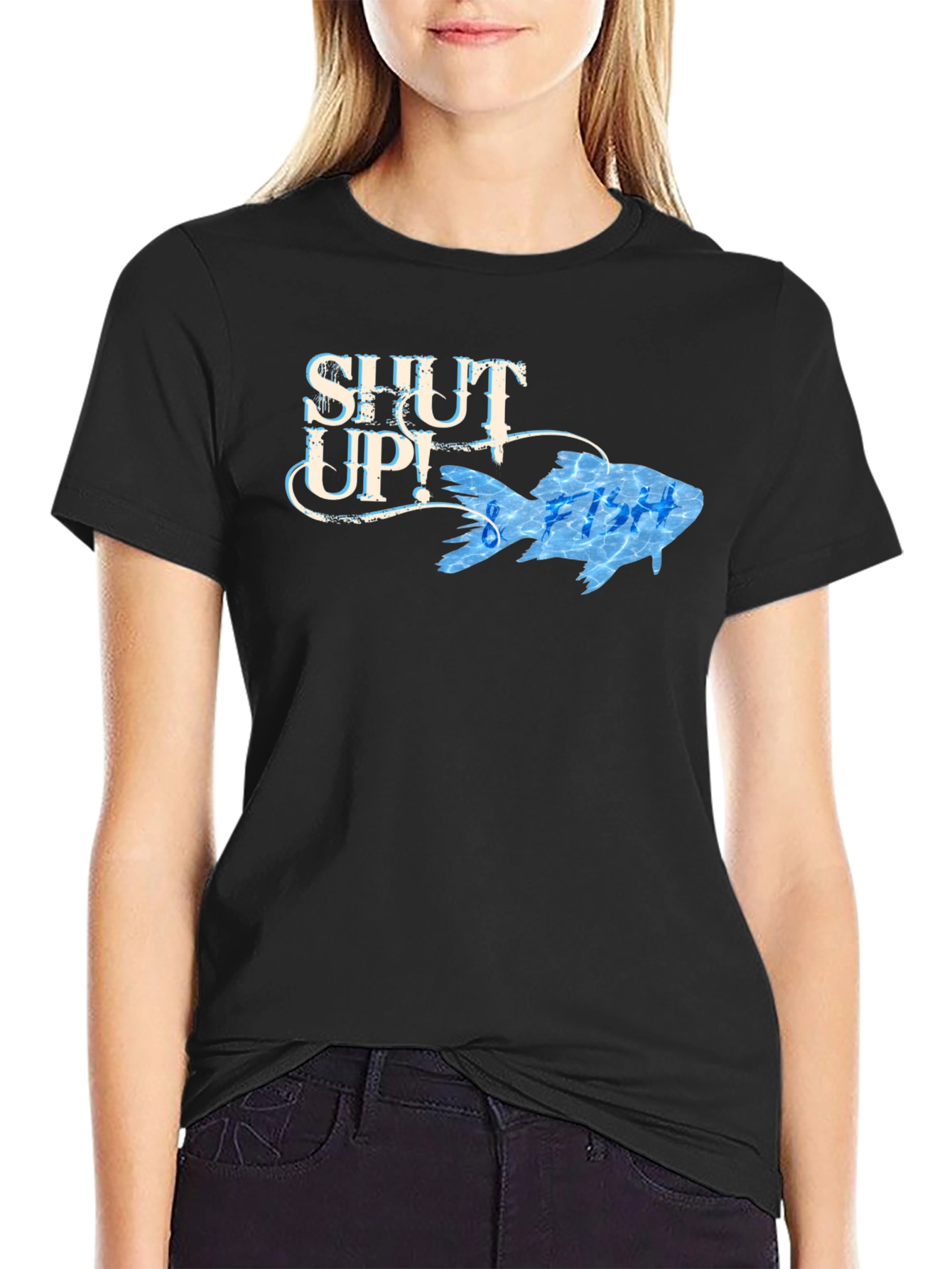 Shut Up! Funny Fish Graphic T-Shirt