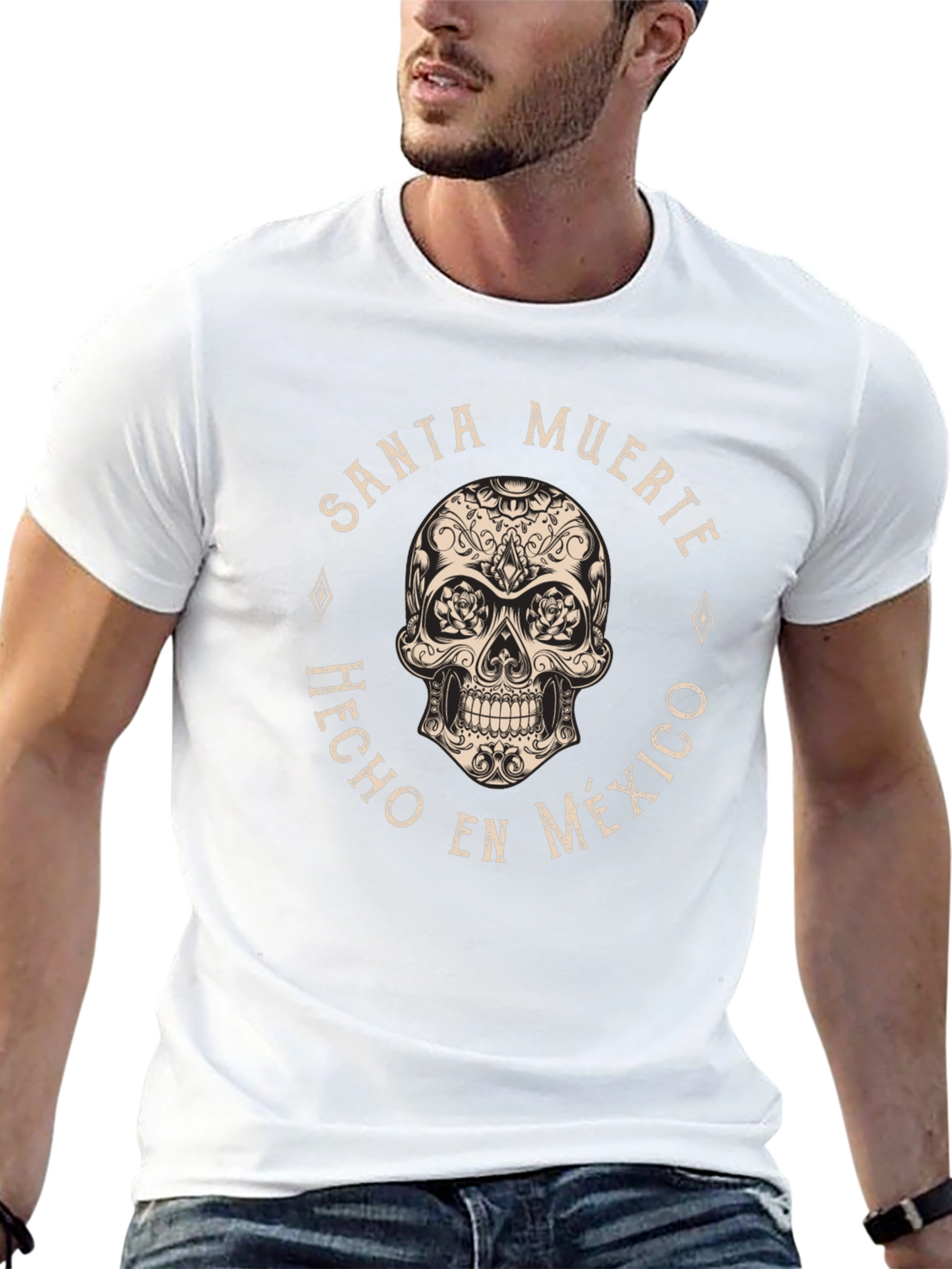 Santa Muerte Skull T-Shirt - Hecho en Mexico